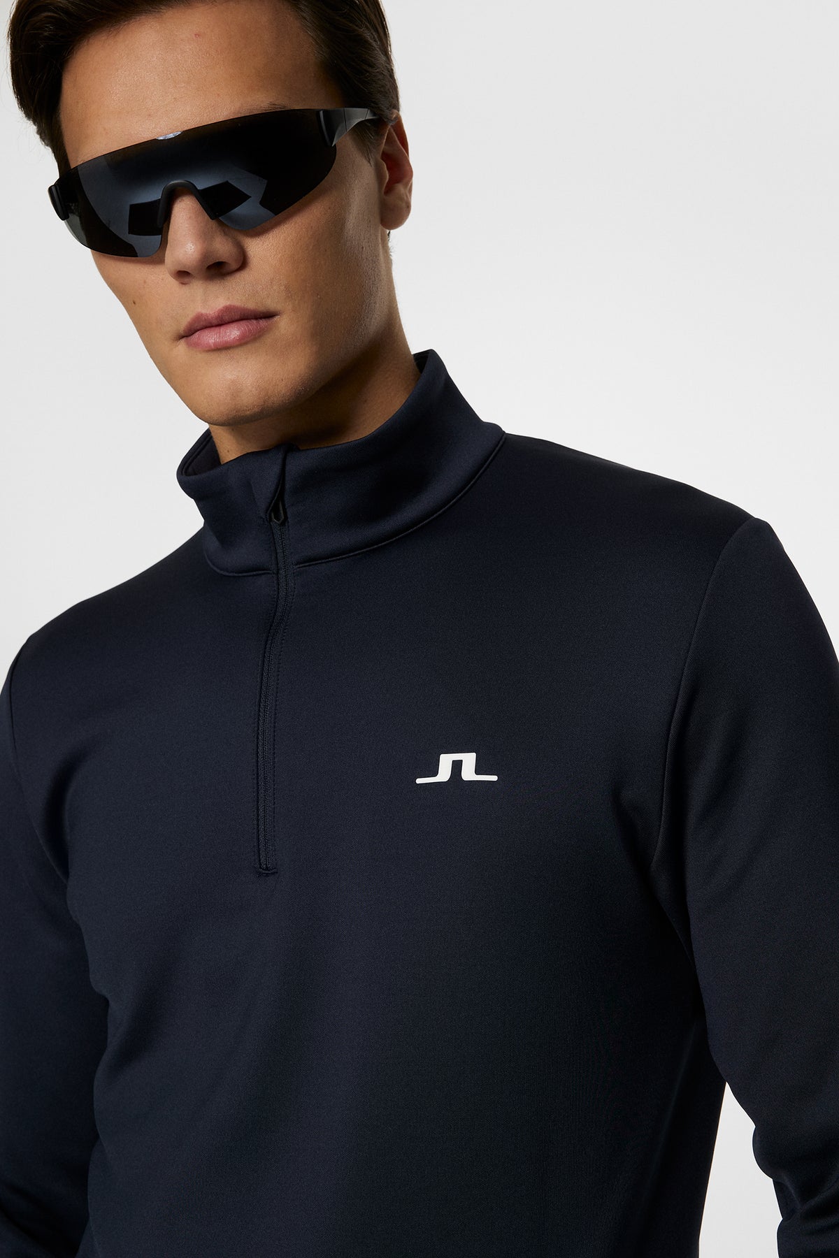 Aerial Quarter Zip Mid Layer in JL Navy by J.Lindeberg