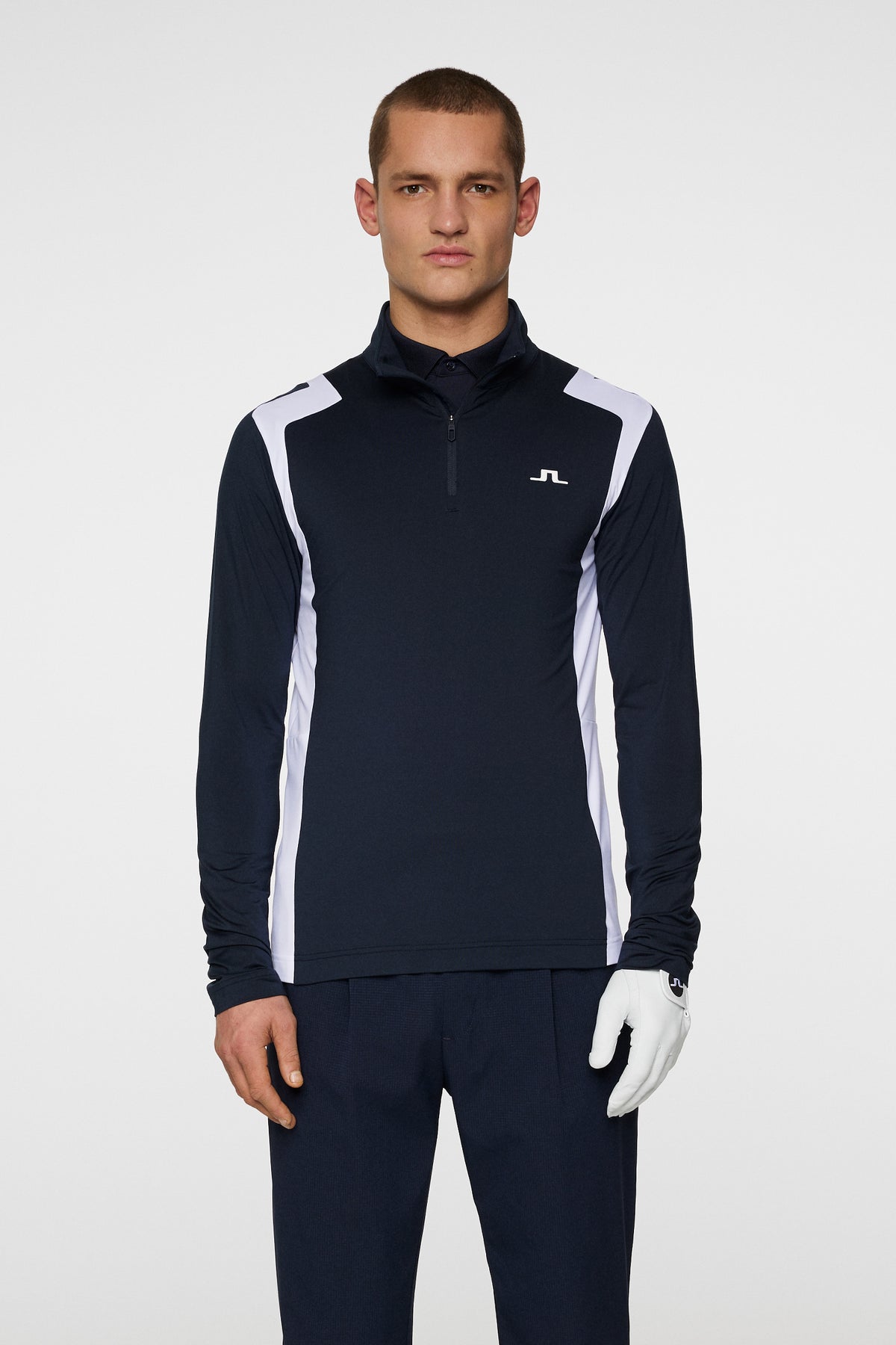 Lukas Quarter Zip Mid Layer in JL Navy by J.Lindeberg