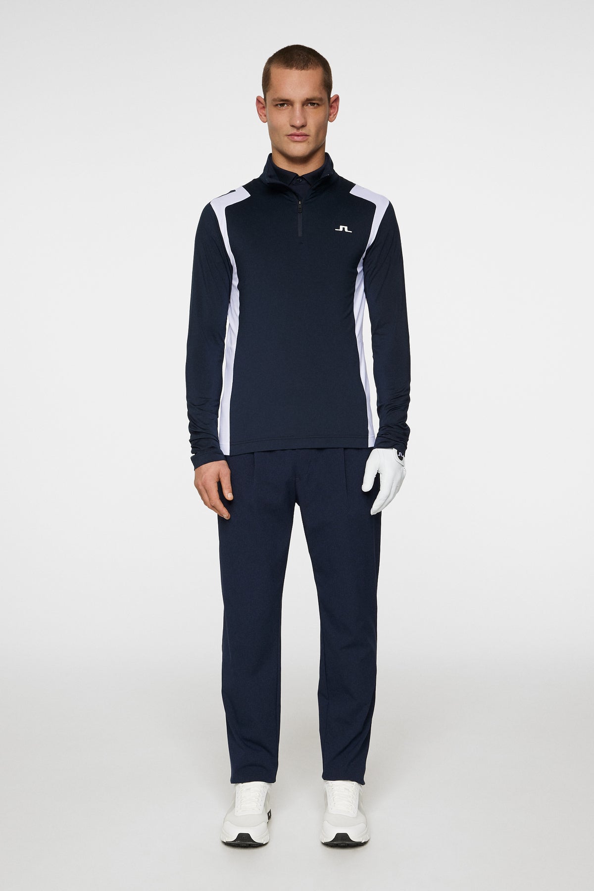 Lukas Quarter Zip Mid Layer in JL Navy by J.Lindeberg