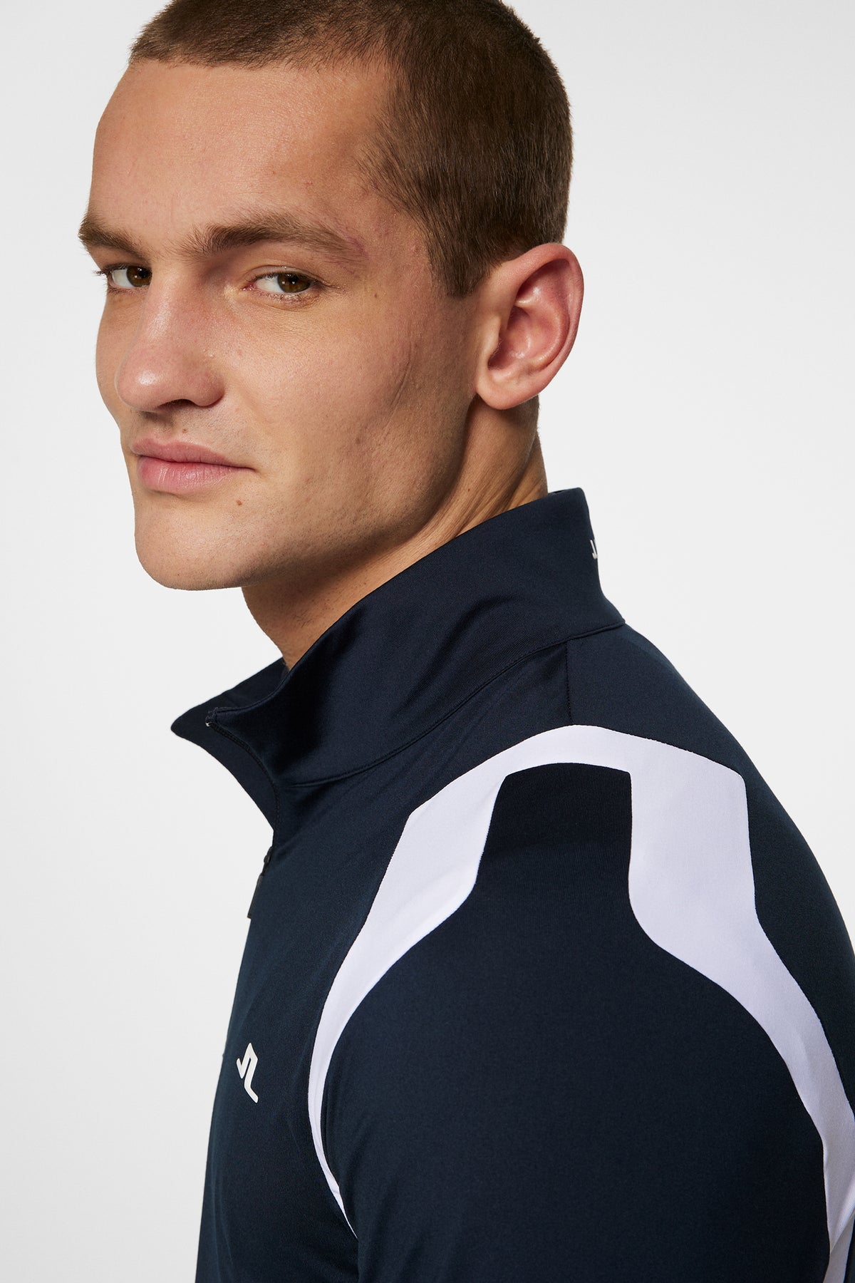 Lukas Quarter Zip Mid Layer in JL Navy by J.Lindeberg