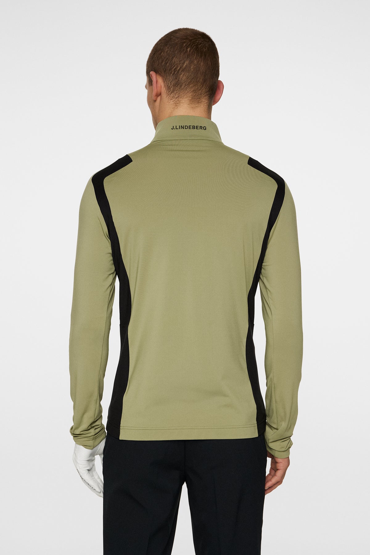 Lukas Quarter Zip Mid Layer in Oil Green by J.Lindeberg