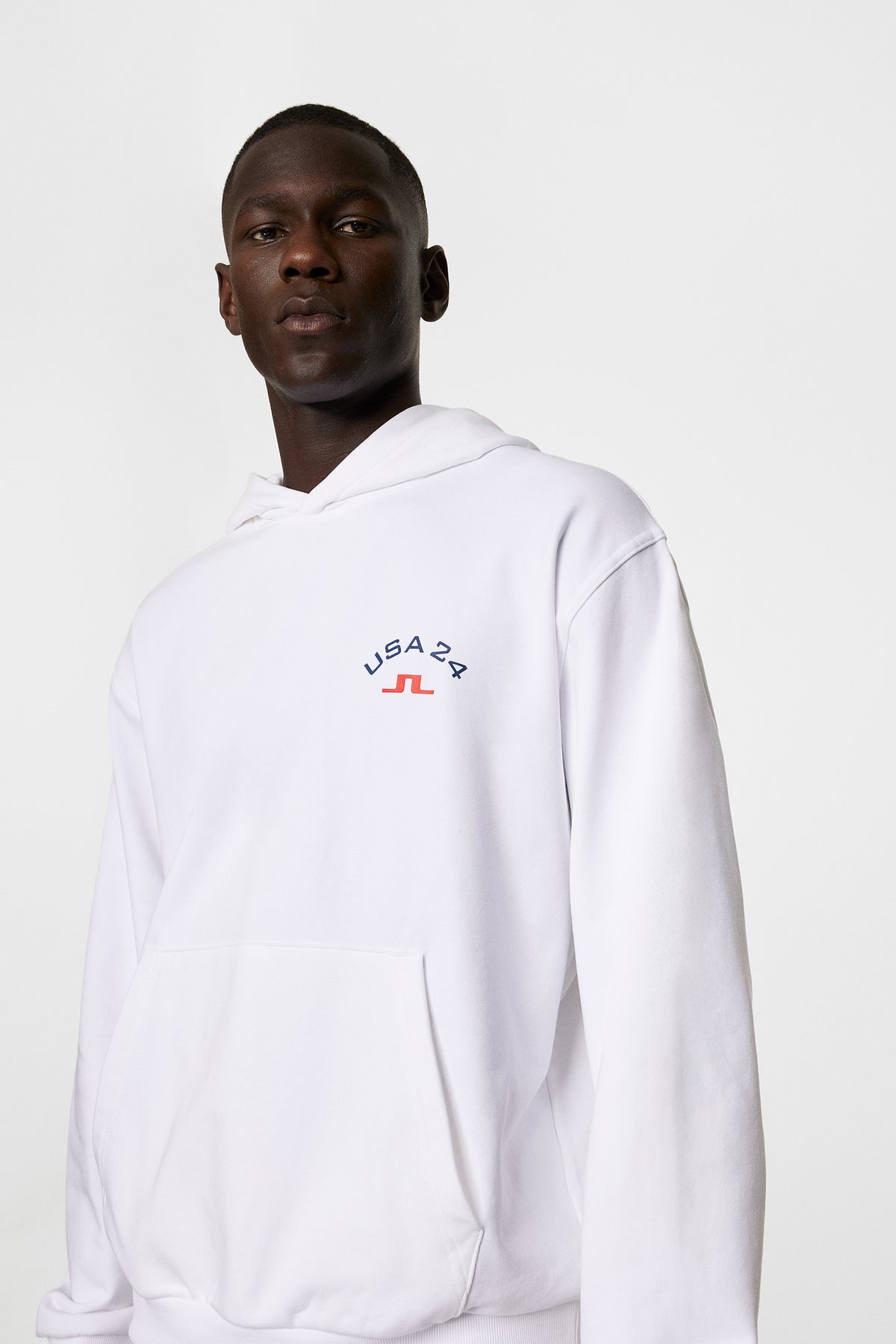 Fabrice Hoodie in White by J.Lindeberg