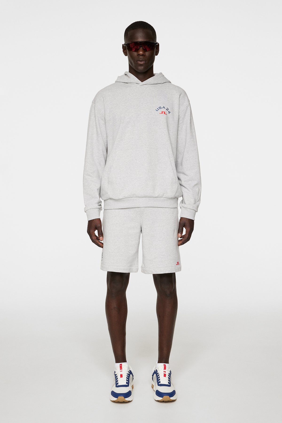 Fabrice Hoodie in Light Grey Melange by J.Lindeberg