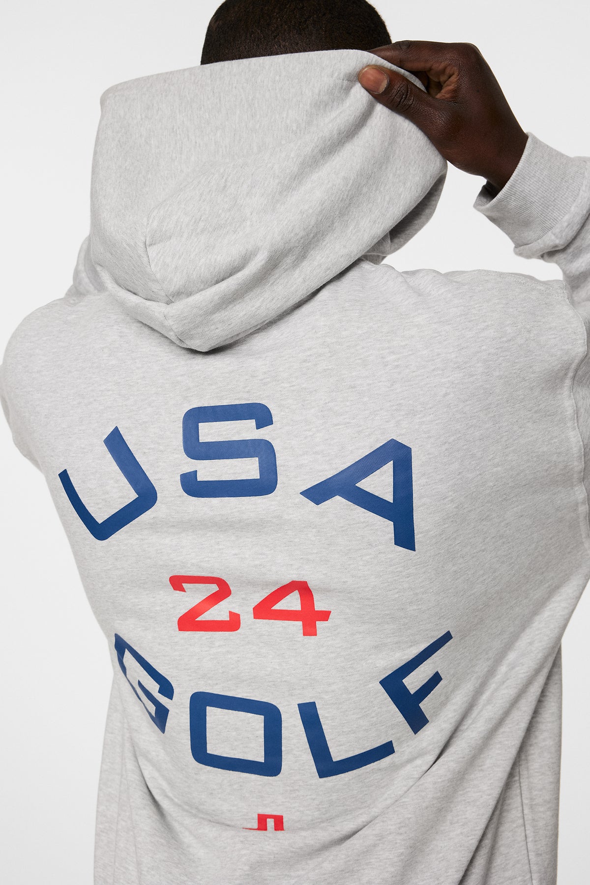 Fabrice Hoodie in Light Grey Melange by J.Lindeberg