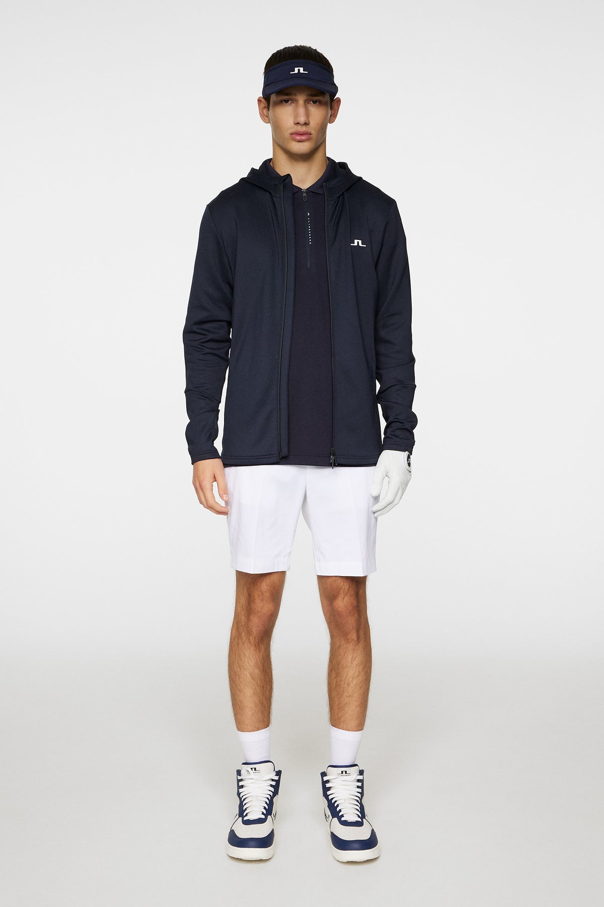 Aerial Full Zip Hood in JL Navy by J.Lindeberg
