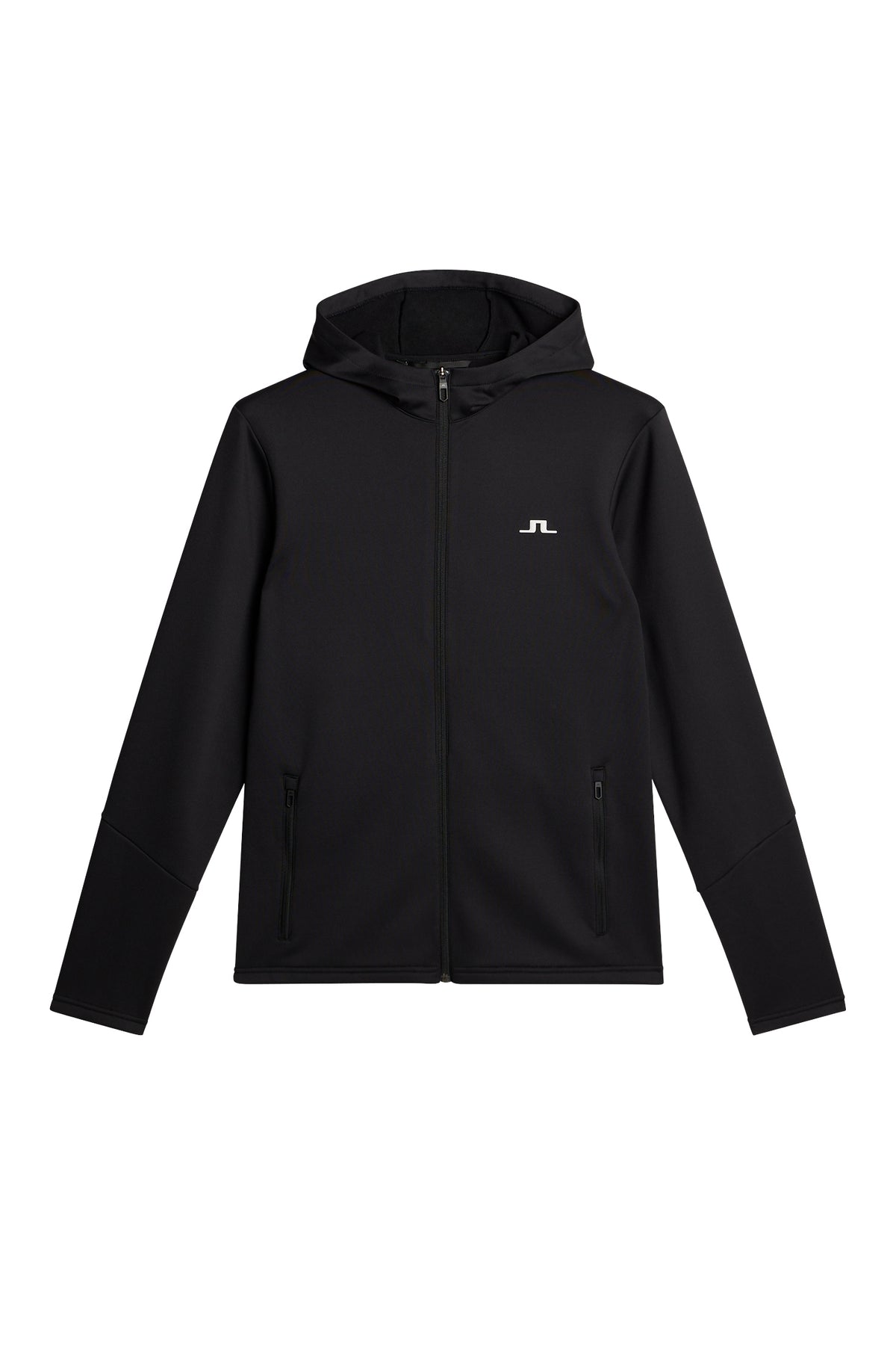 Aerial Full Zip Hood in Black by J.Lindeberg