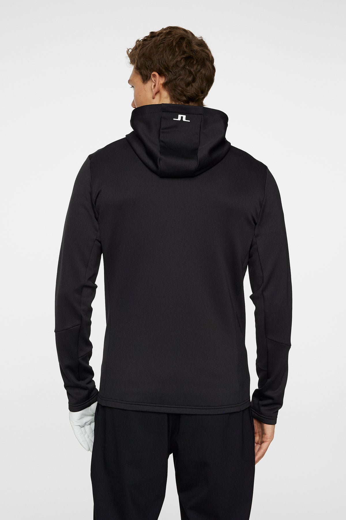 Aerial Full Zip Hood in Black by J.Lindeberg