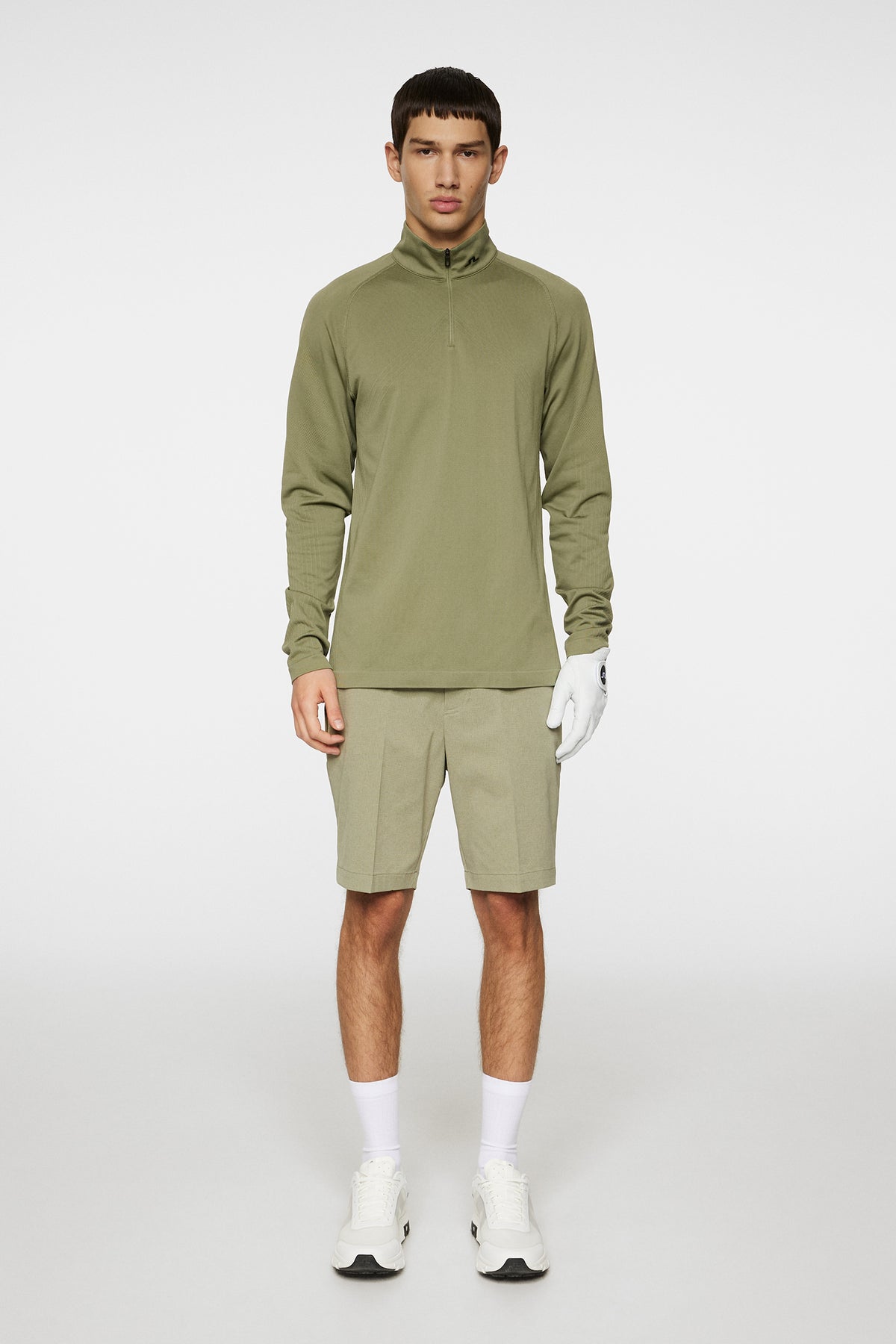 Fay Seamless Mid Layer in Oil Green by J.Lindeberg