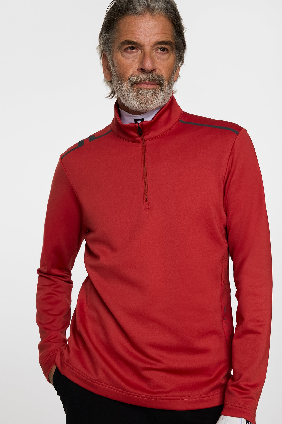 Vinnie Quarter Zip Mid Layer in Bossa Nova by J.Lindeberg