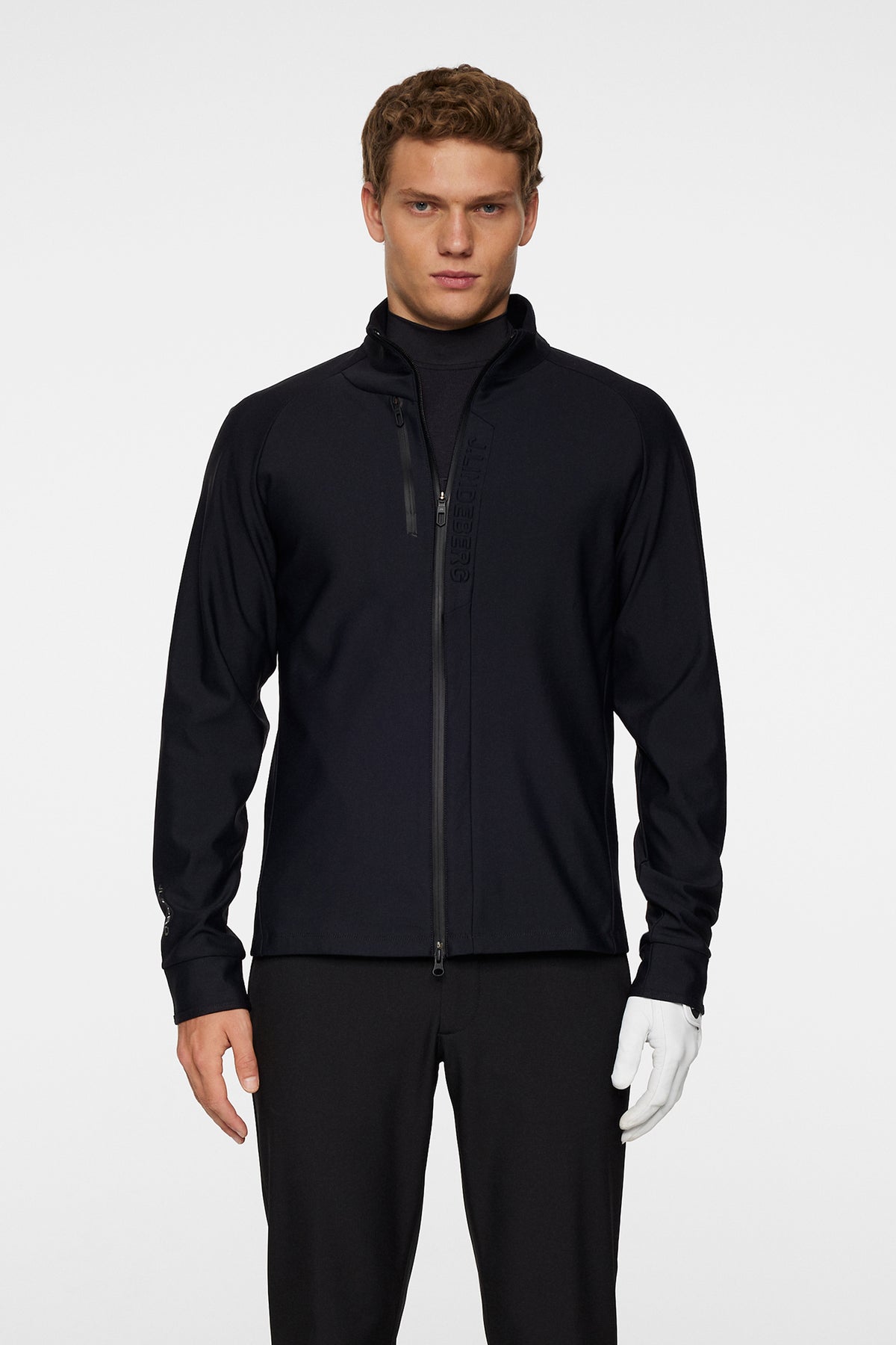 Tayler Zip Mid Layer in Black by J.Lindeberg