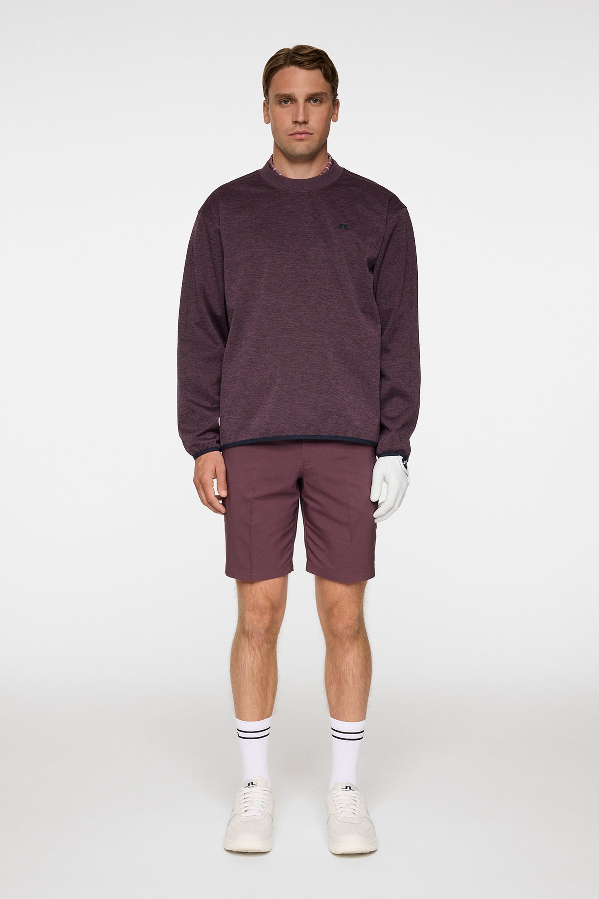 Jose Windblock Crew Neck in Huckleberry melange by J.Lindeberg