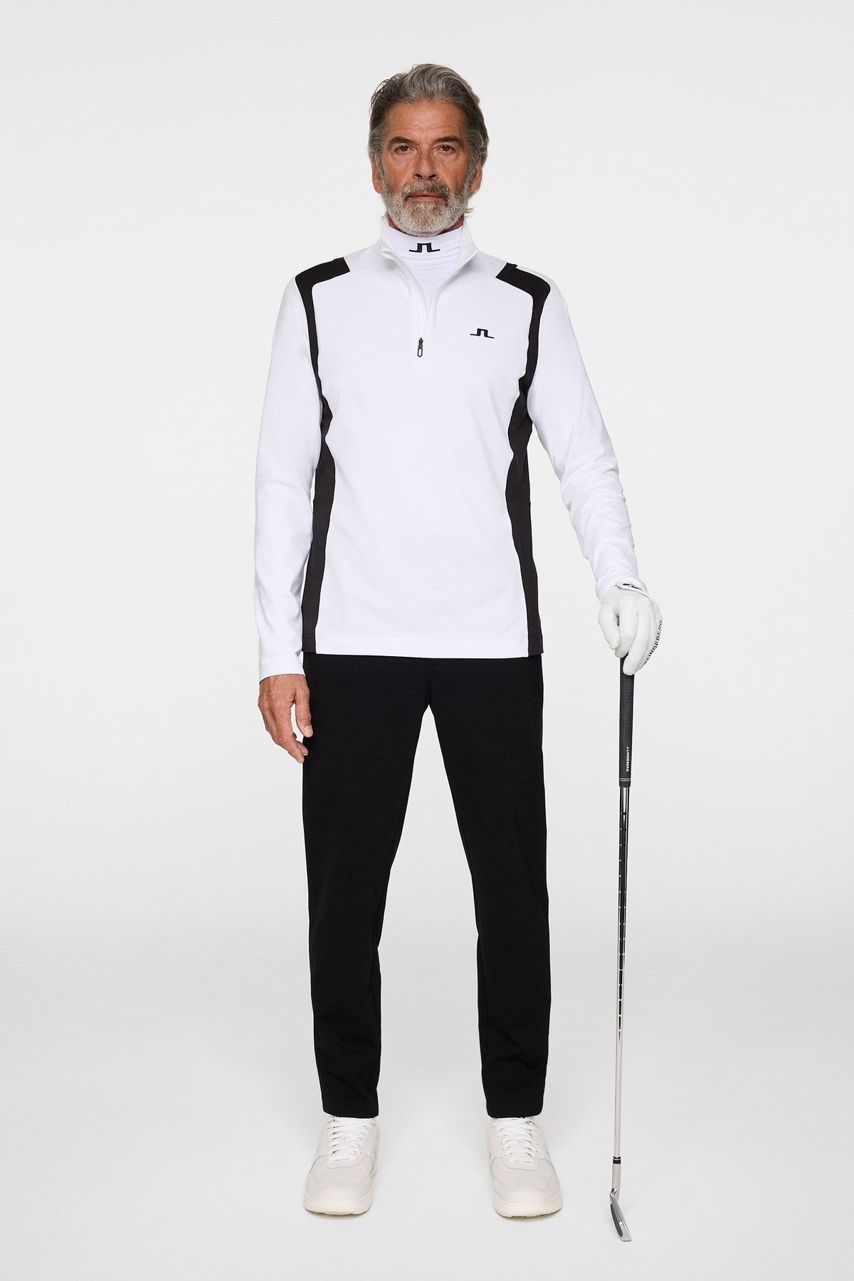 Lukas Quarter Zip Mid Layer in White by J.Lindeberg