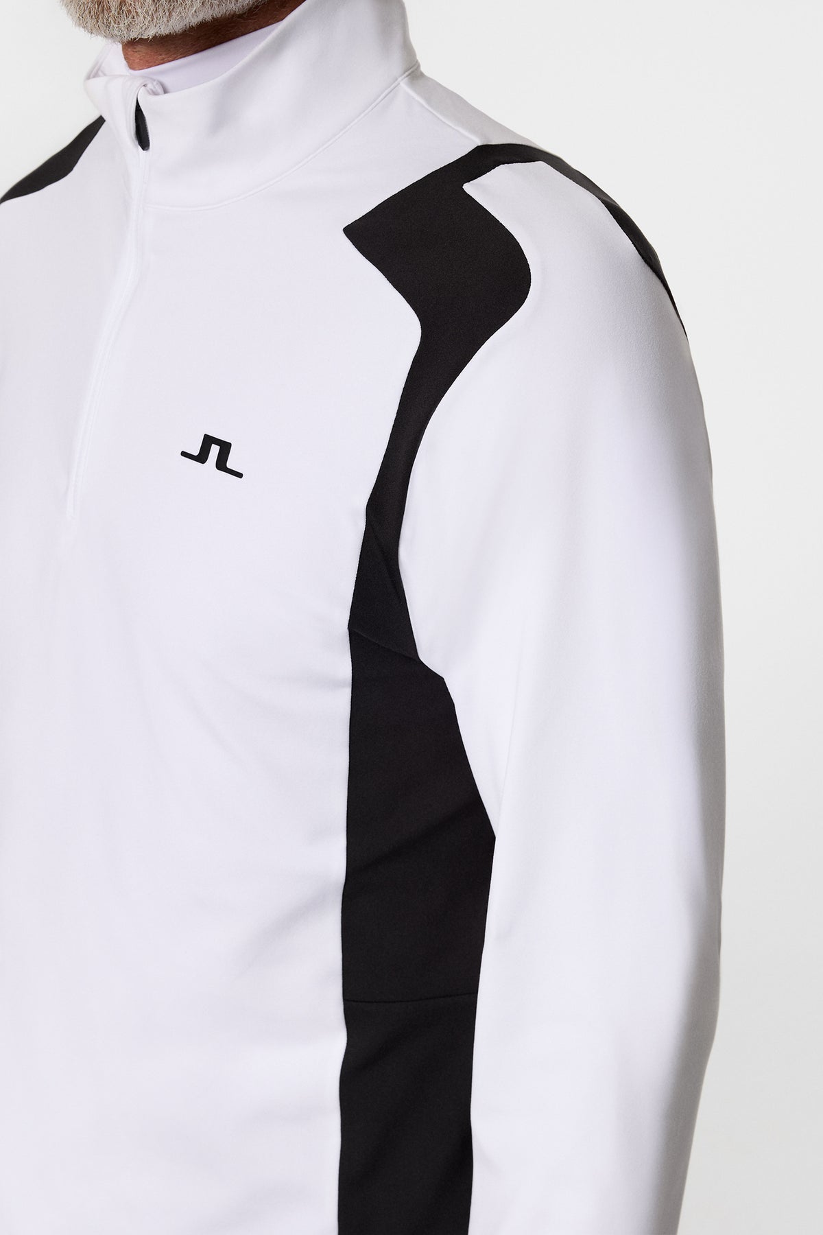 Lukas Quarter Zip Mid Layer in White by J.Lindeberg