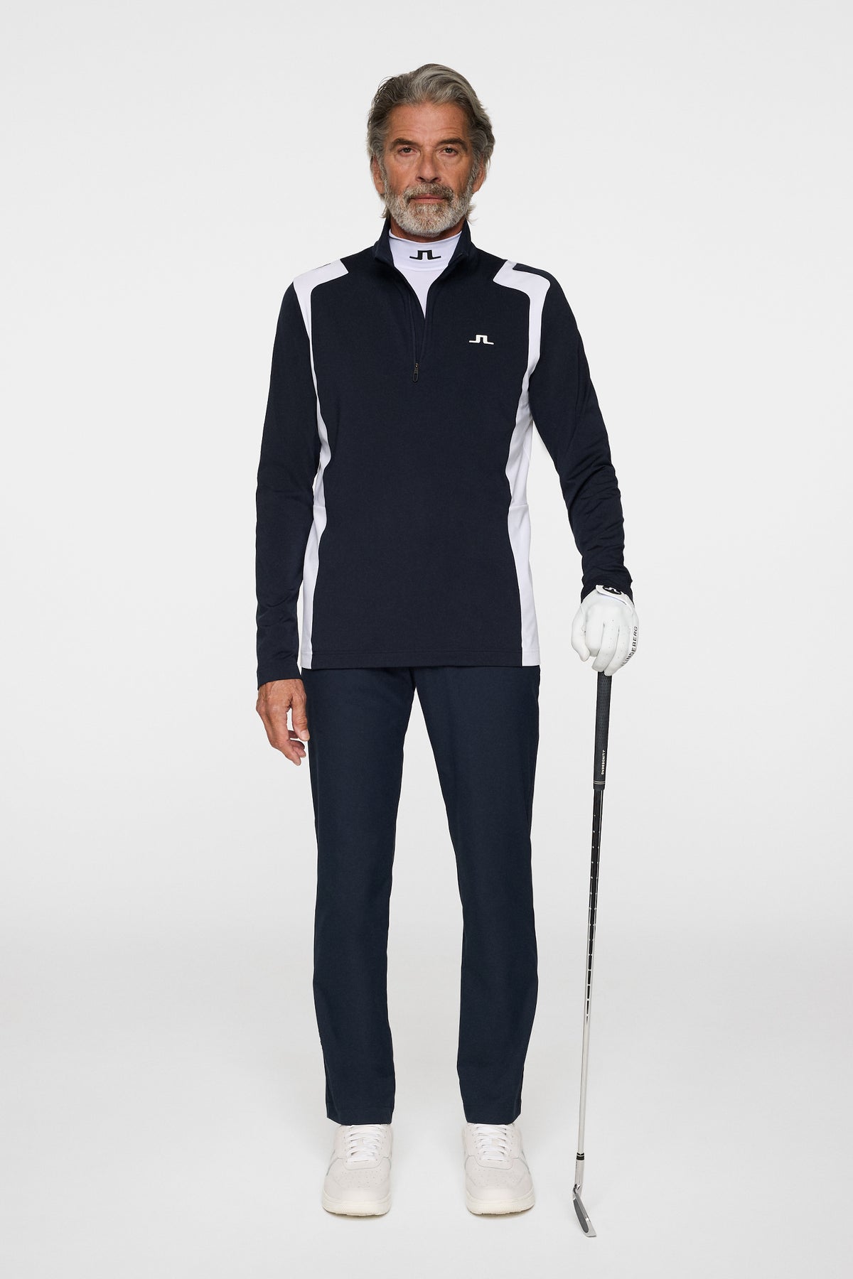 Lukas Quarter Zip Mid Layer in JL Navy by J.Lindeberg