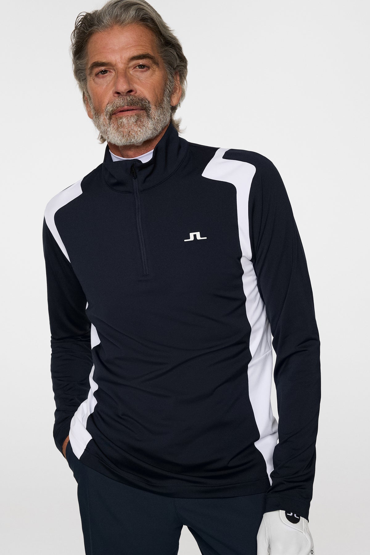 Lukas Quarter Zip Mid Layer in JL Navy by J.Lindeberg