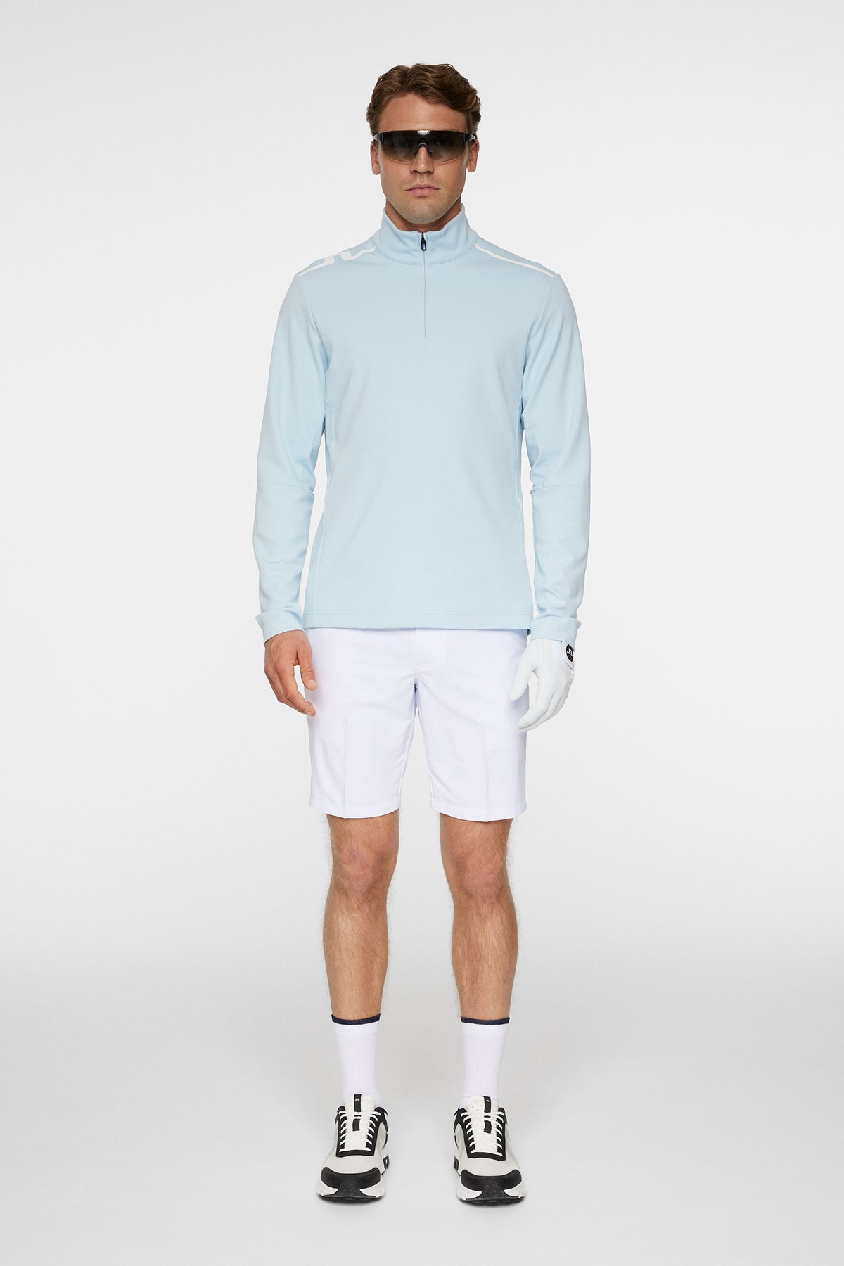 Leon Quarter Zip Mid Layer in Winter Sky by J.Lindeberg