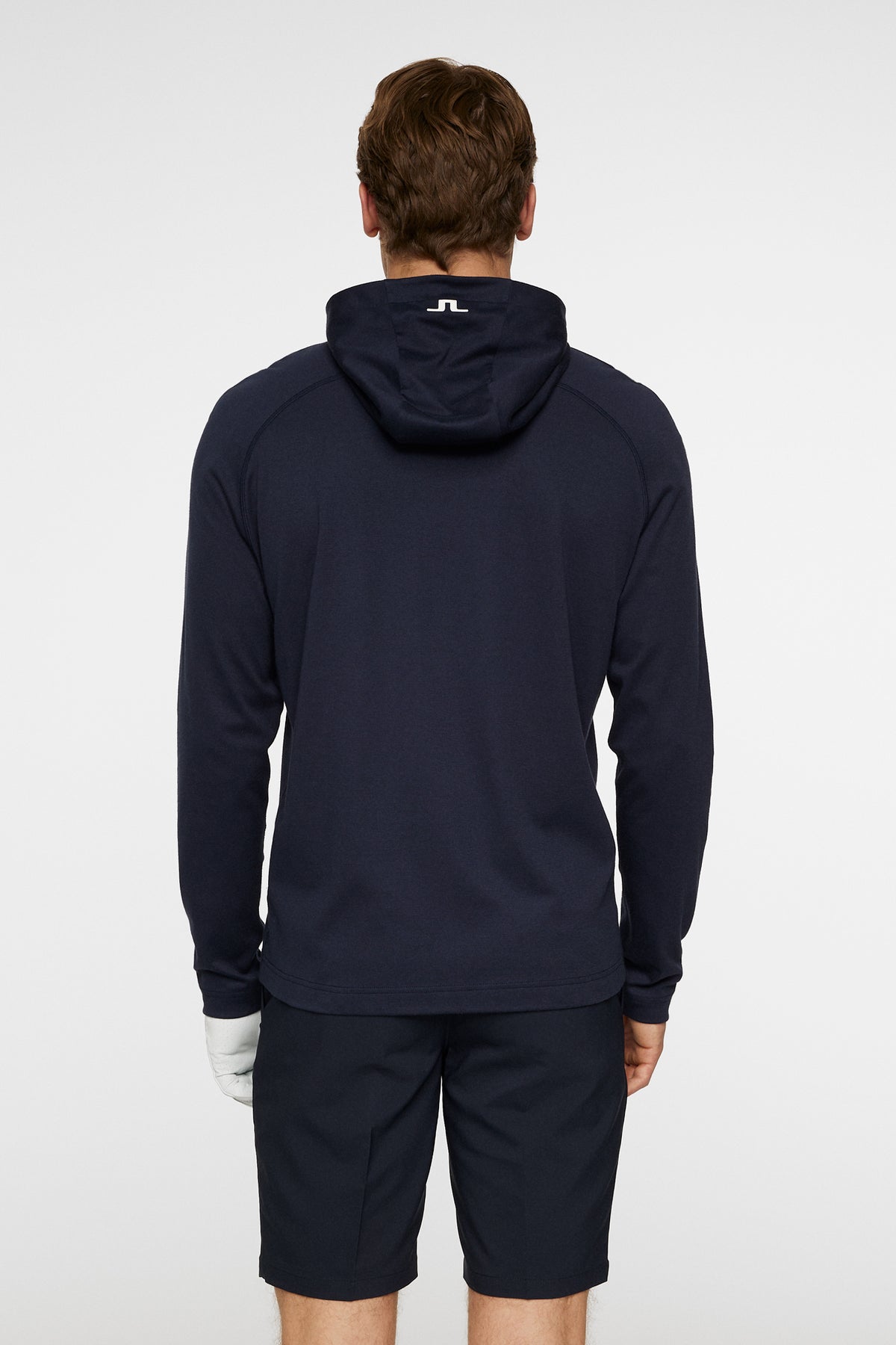 Mario Quarter Zip Hood in JL Navy by J.Lindeberg