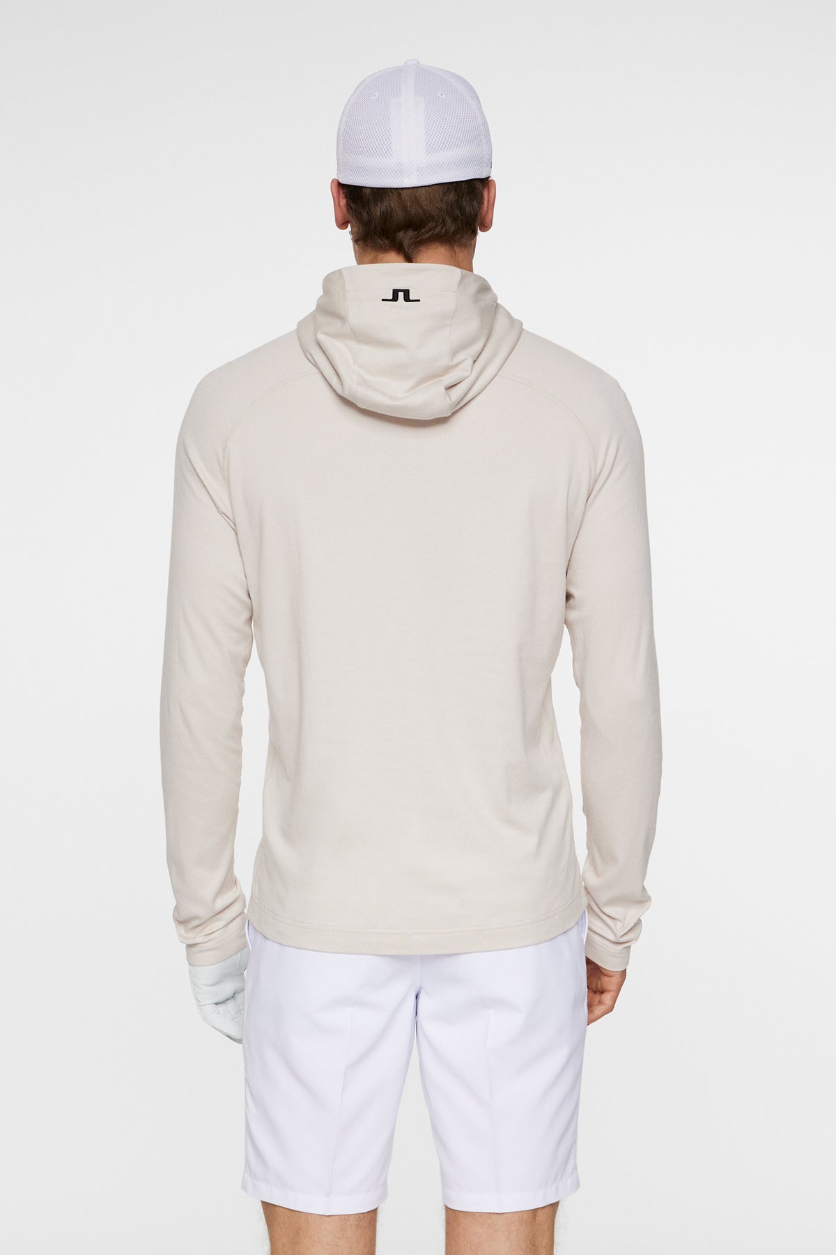 Mario Quarter Zip Hood in Moonbeam by J.Lindeberg