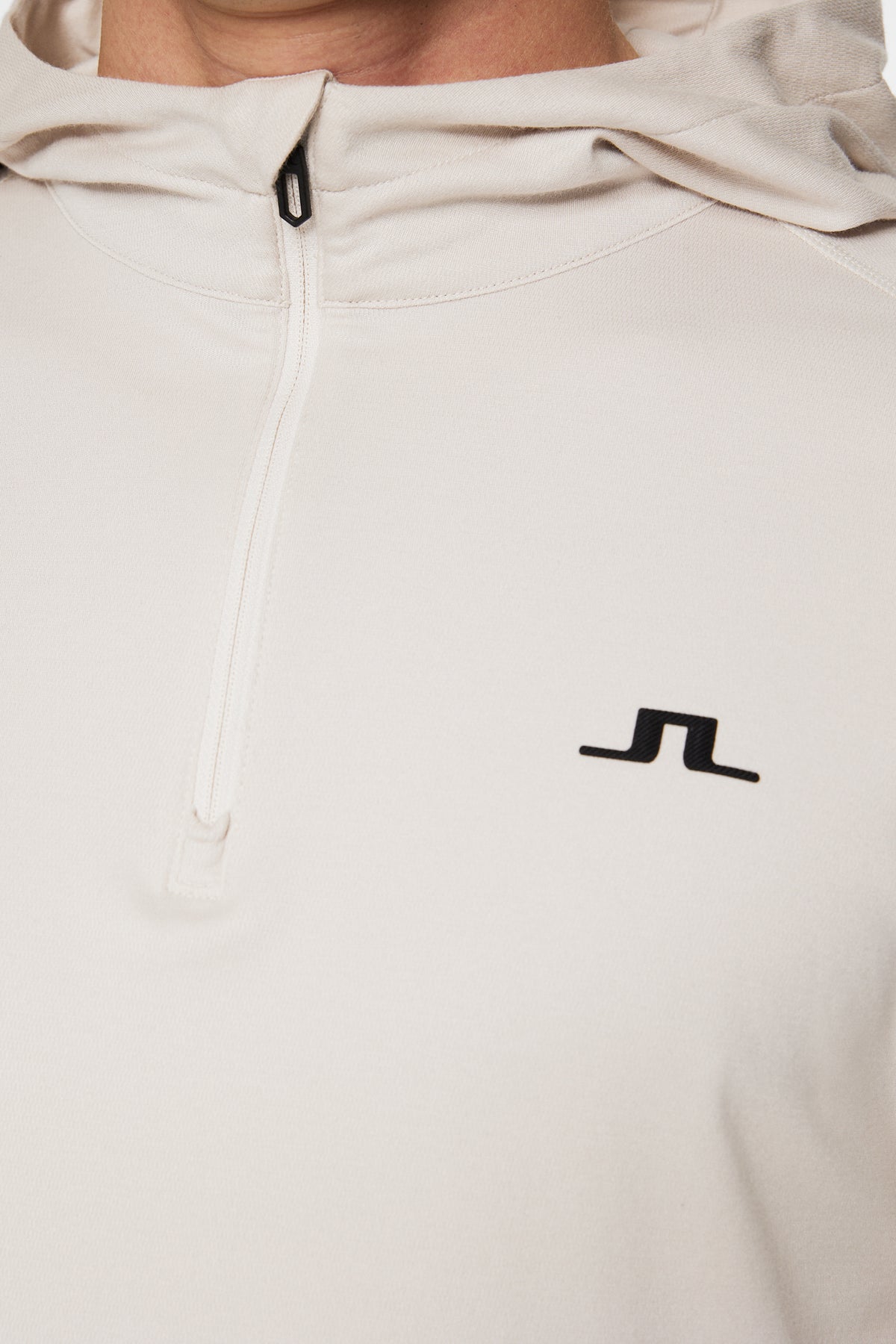 Mario Quarter Zip Hood in Moonbeam by J.Lindeberg