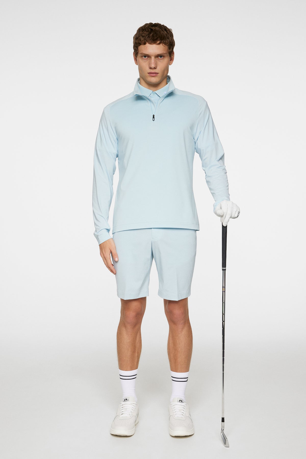 Harry Quarter Zip Mid Layer in Winter Sky by J.Lindeberg