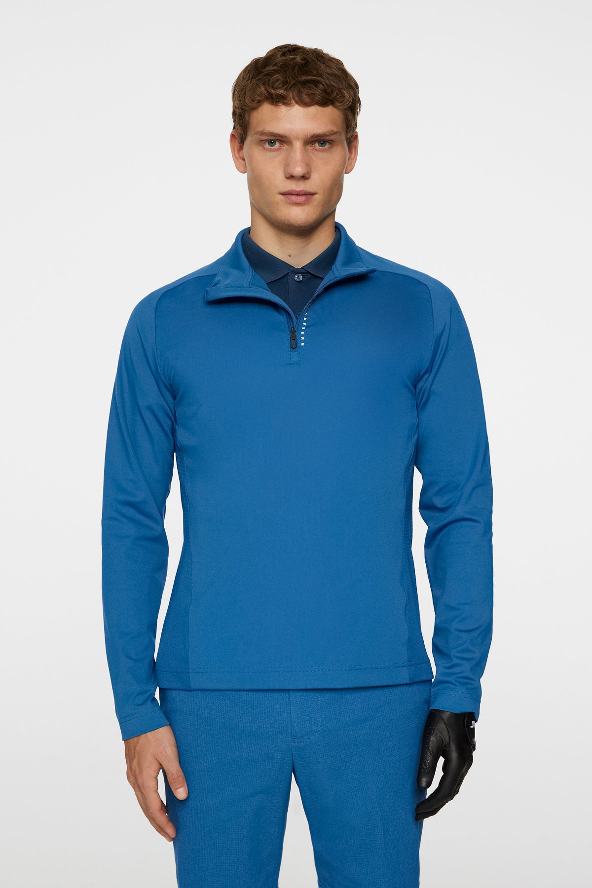 Mathias Zip Mid Layer in Dark Blue by J.Lindeberg