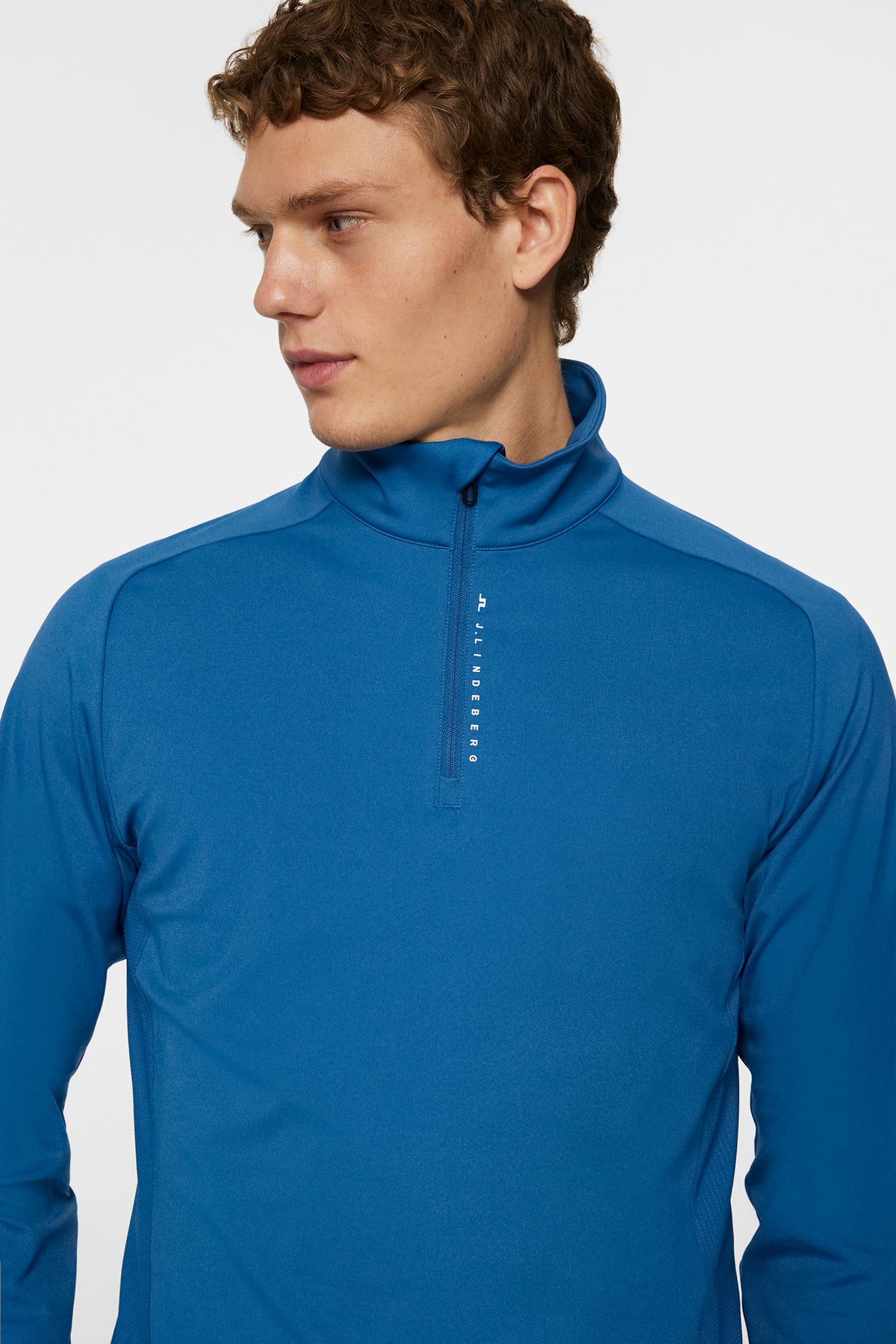 Mathias Zip Mid Layer in Dark Blue by J.Lindeberg