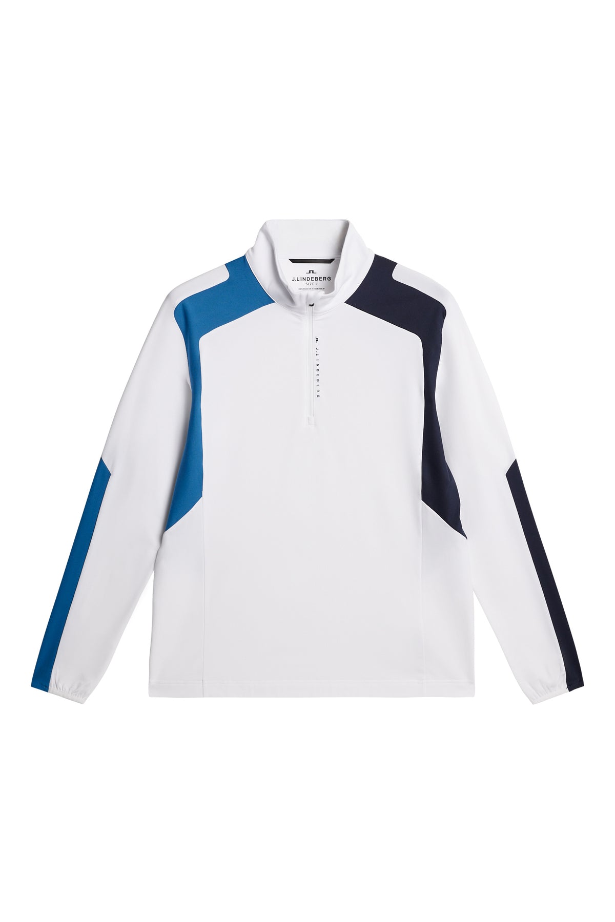 Leander Quarter Zip Mid Layer in White by J.Lindeberg