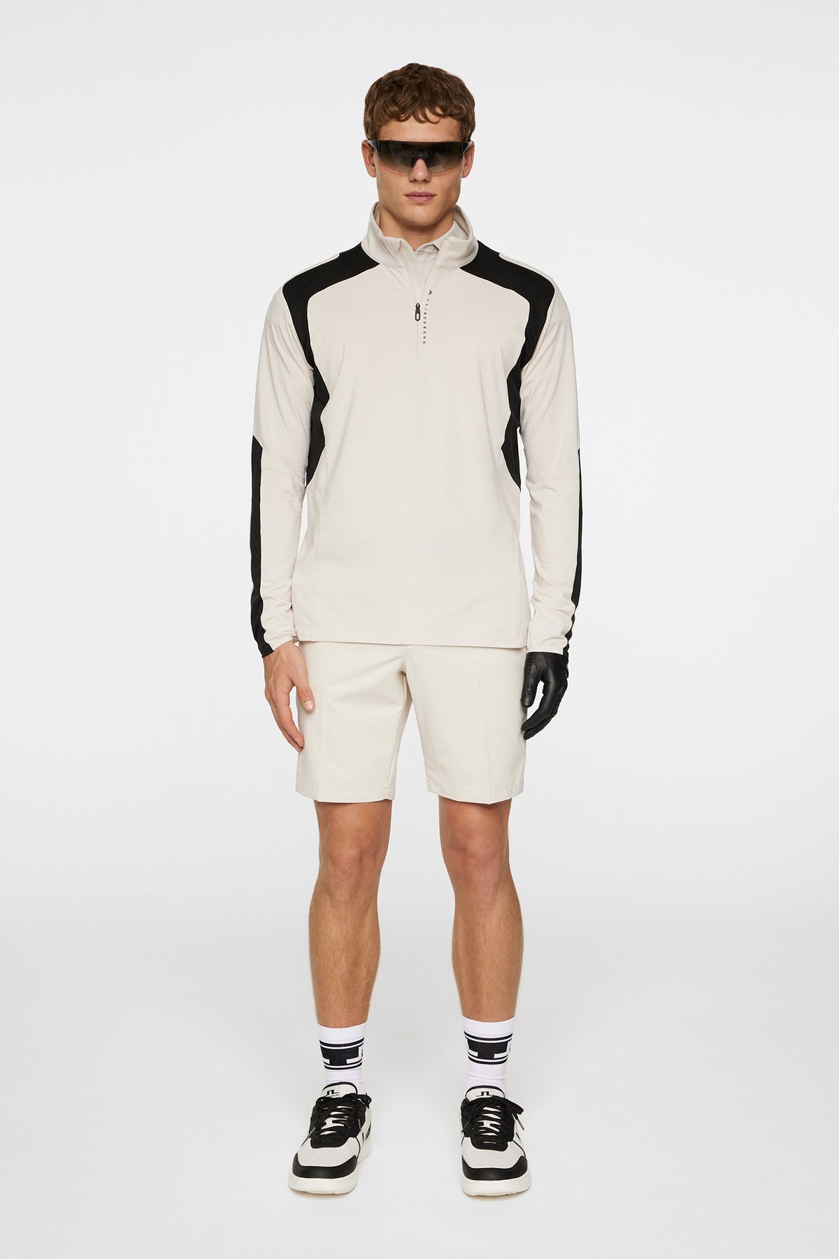 Leander Quarter Zip Mid Layer in Moonbeam by J.Lindeberg