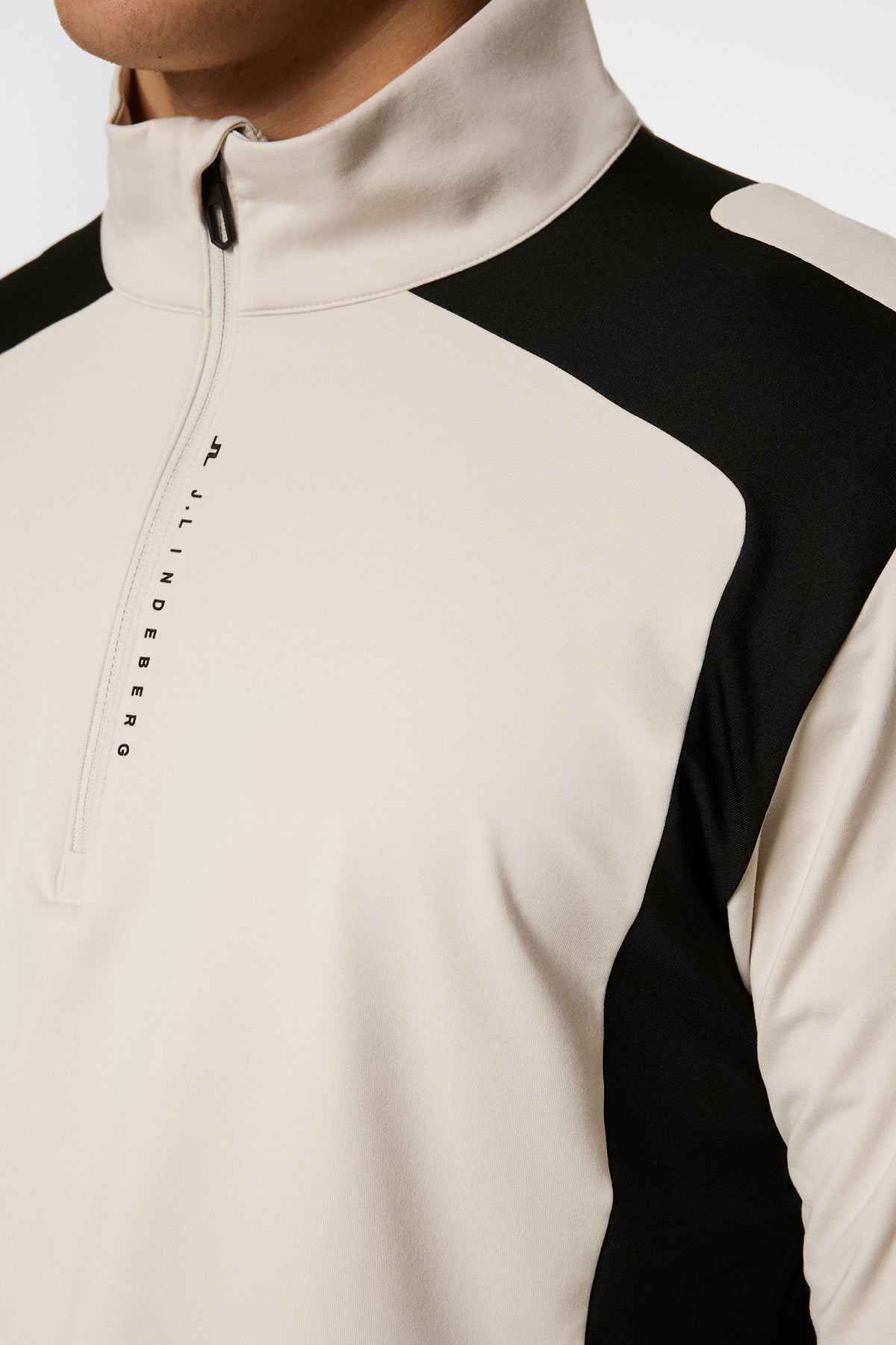 Leander Quarter Zip Mid Layer in Moonbeam by J.Lindeberg