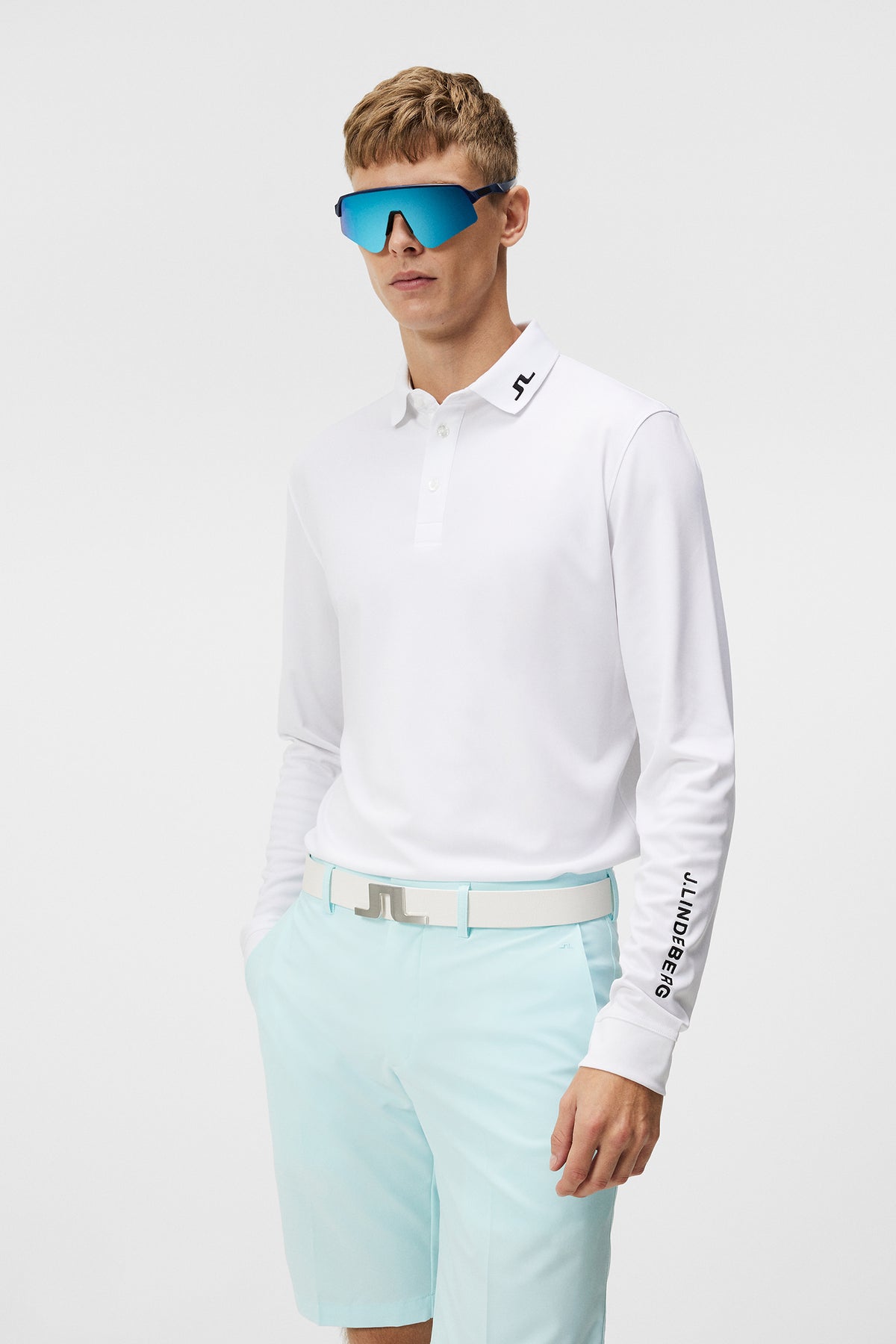 Tour Tech Long Sleeve in White by J.Lindeberg