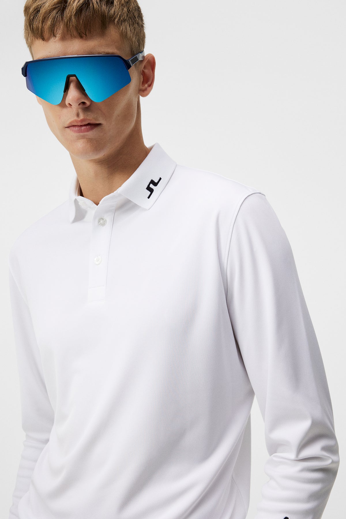 Tour Tech Long Sleeve in White by J.Lindeberg