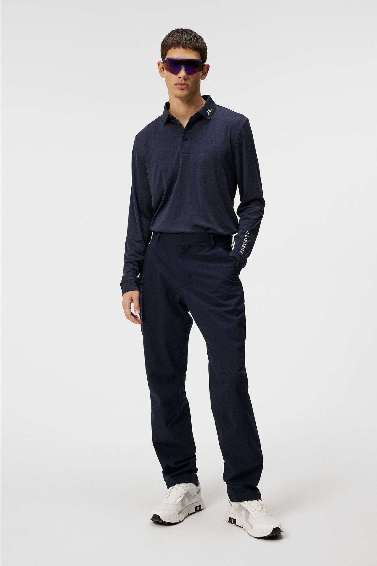 Tour Tech Long Sleeve in Navy Melange by J.Lindeberg