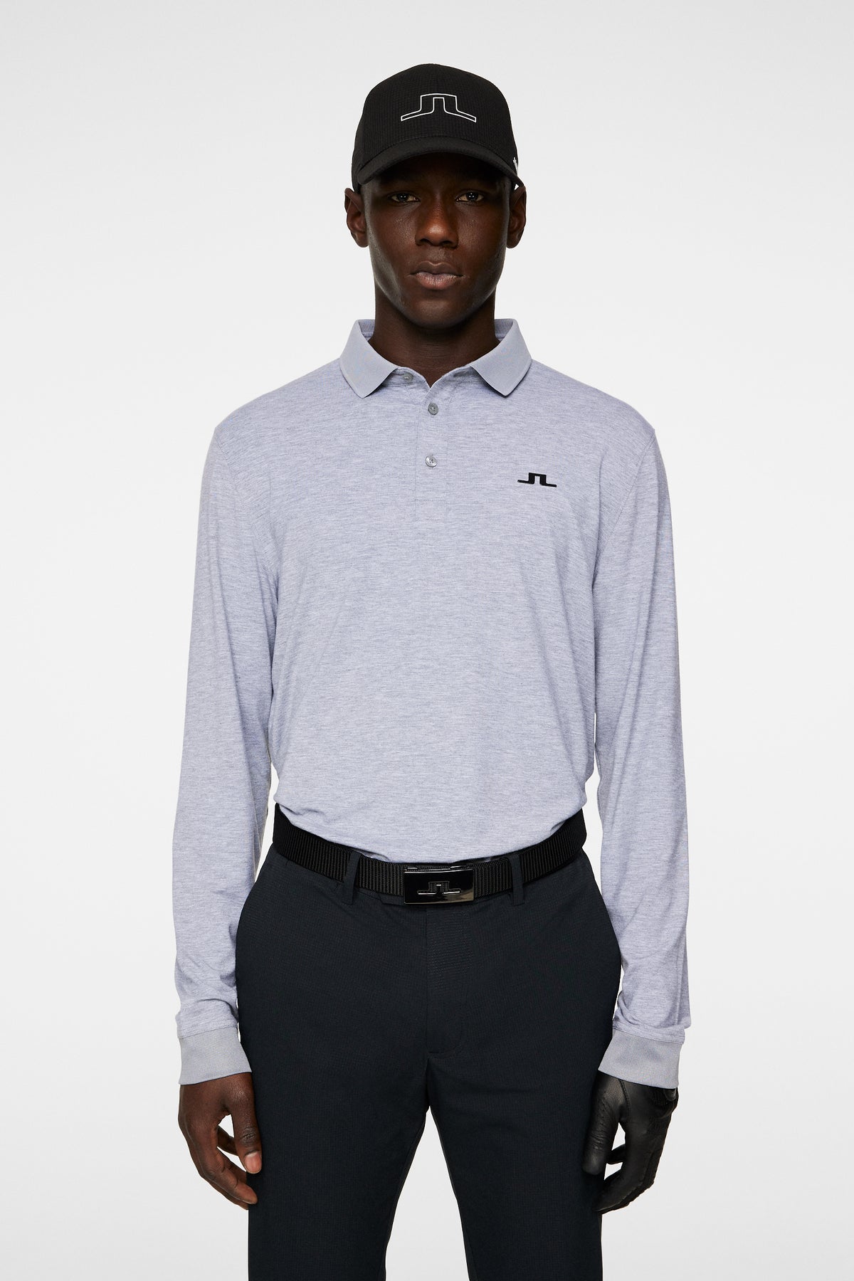 Florian LS Polo in Medium Grey Melange by J.Lindeberg