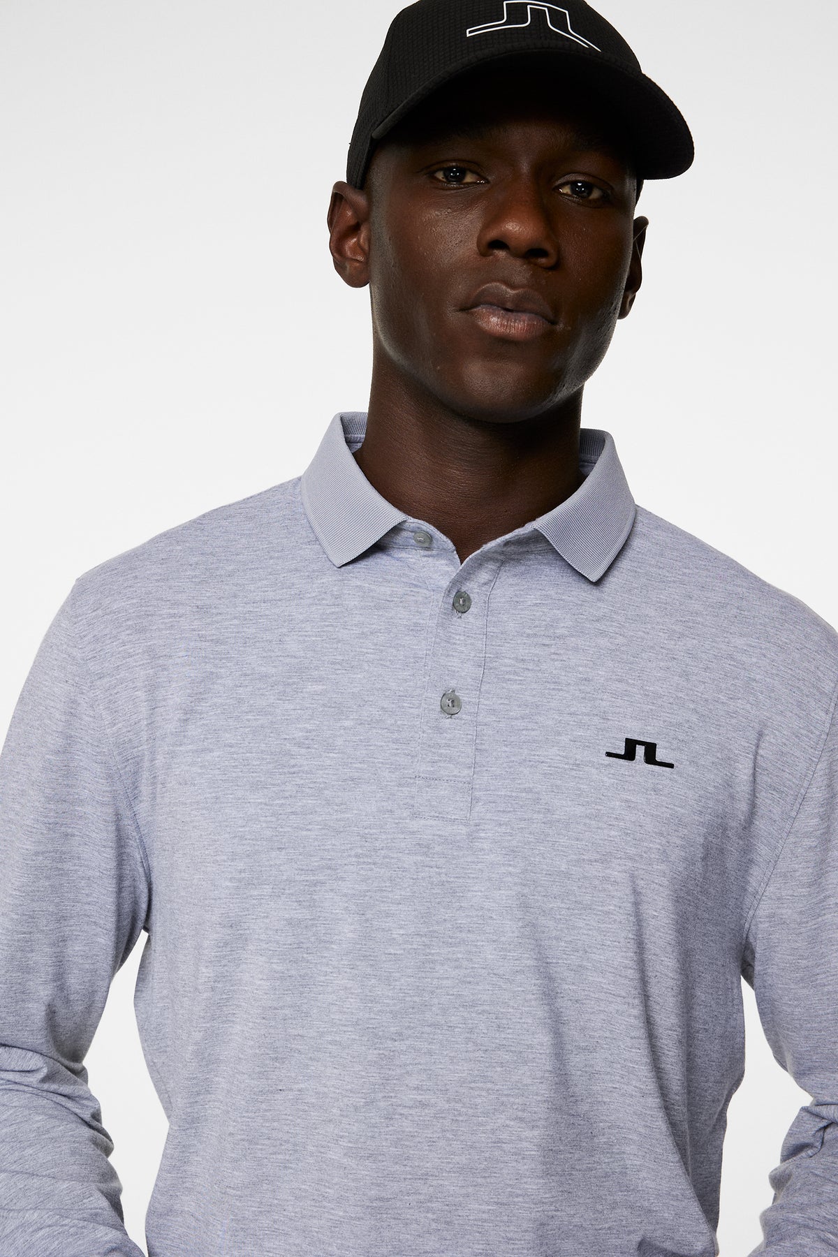 Florian LS Polo in Medium Grey Melange by J.Lindeberg