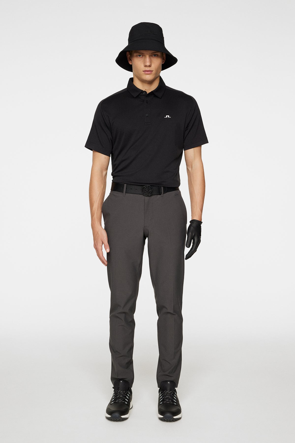 Rhodes Regular Fit Polo in Black by J.Lindeberg