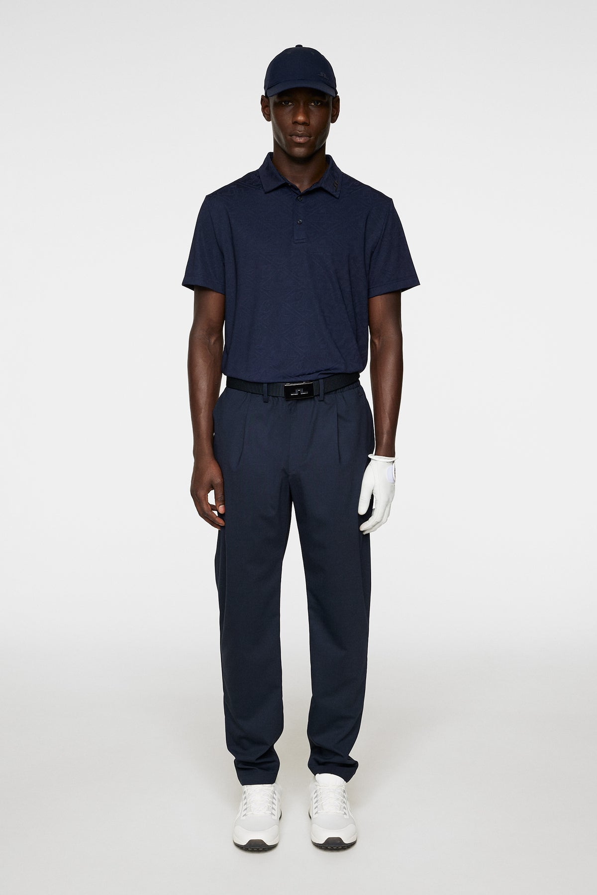 Bison Regular Jacquard Polo in JL Navy by J.Lindeberg