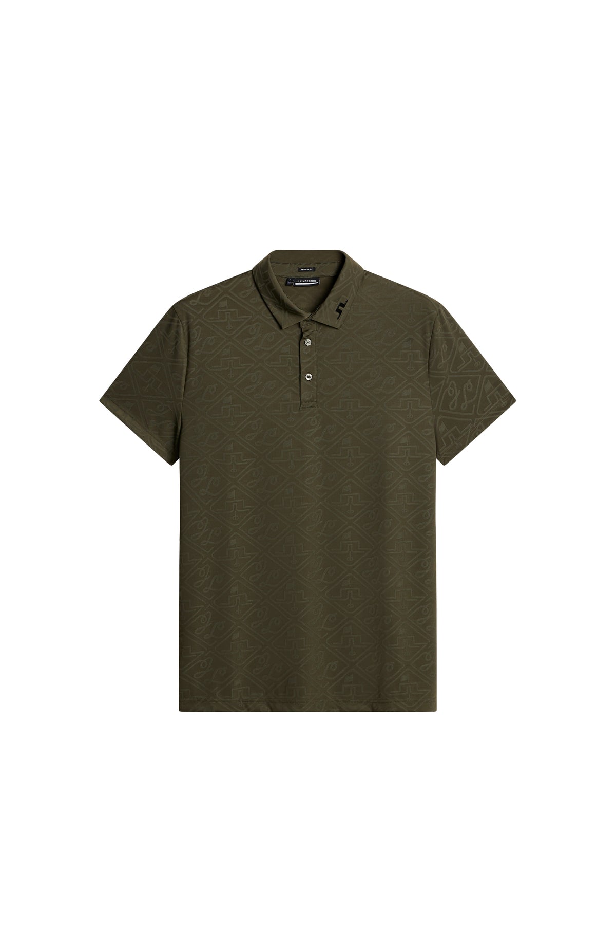 Bison Regular Jacquard Polo in Forest Green by J.Lindeberg