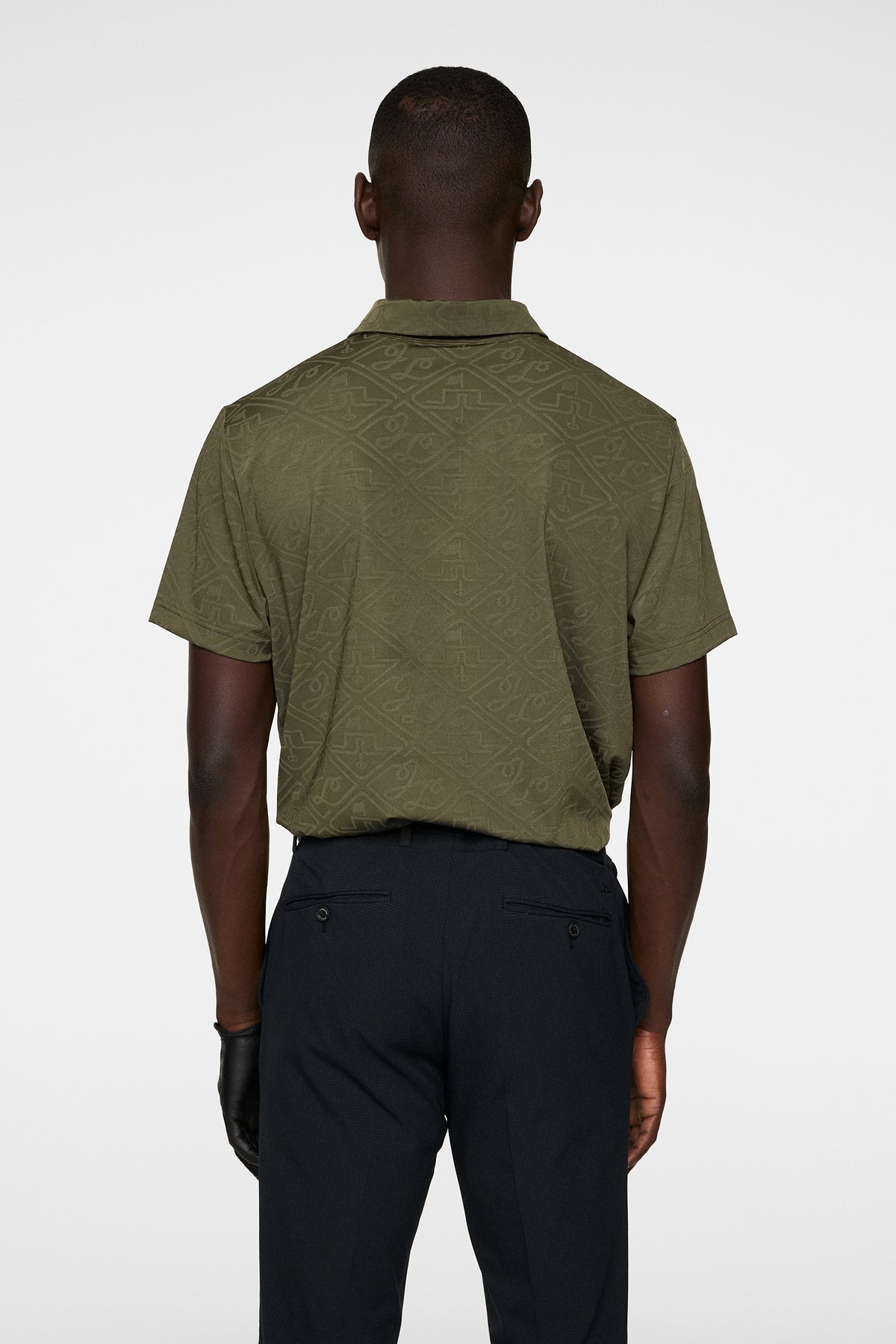 Bison Regular Jacquard Polo in Forest Green by J.Lindeberg
