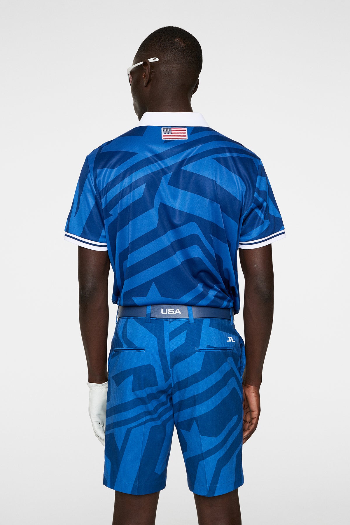 Alois Print Polo in US Golf Blue by J.Lindeberg
