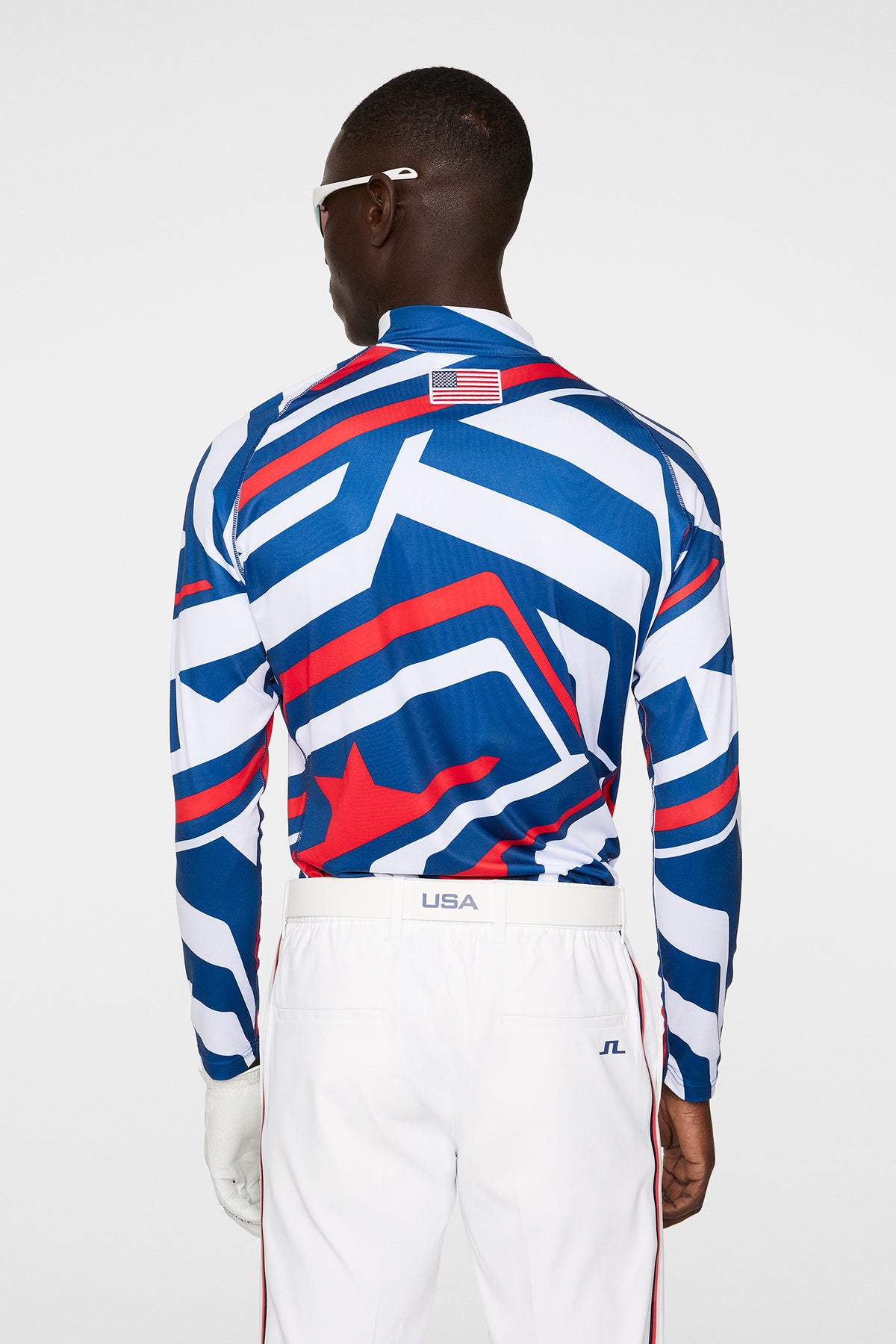 Rene print Baselayer in US Golf Red by J.Lindeberg