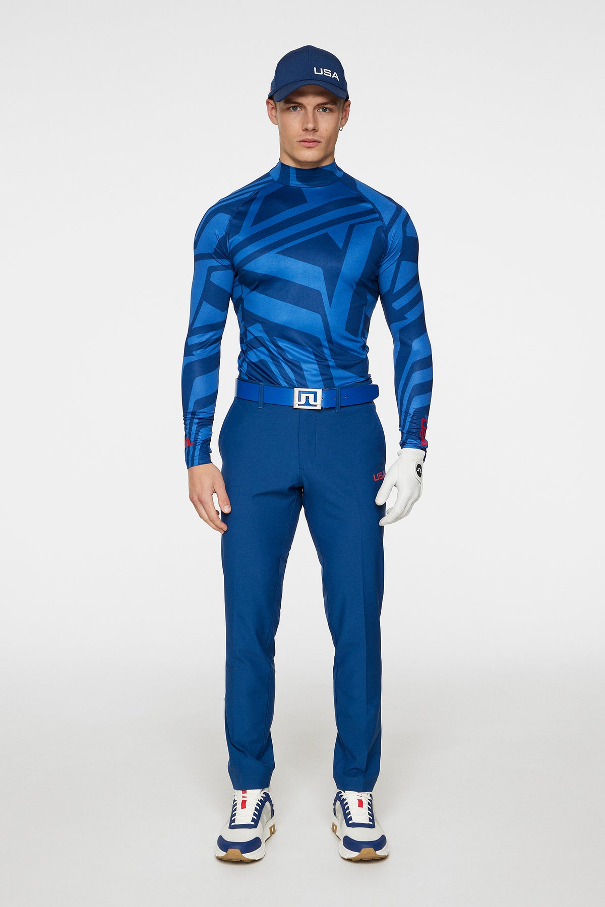 Rene print Baselayer in US Golf Blue by J.Lindeberg