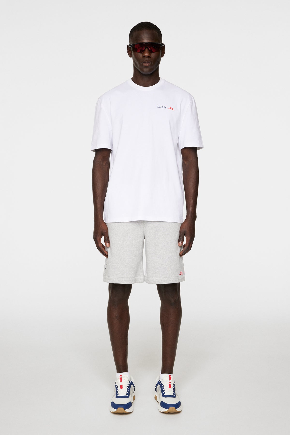Elie Unisex T-Shirt in White by J.Lindeberg