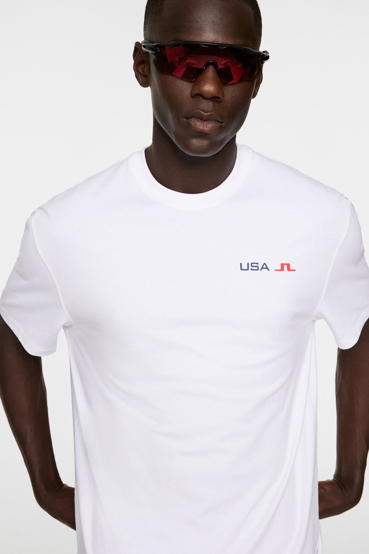 Elie Unisex T-Shirt in White by J.Lindeberg