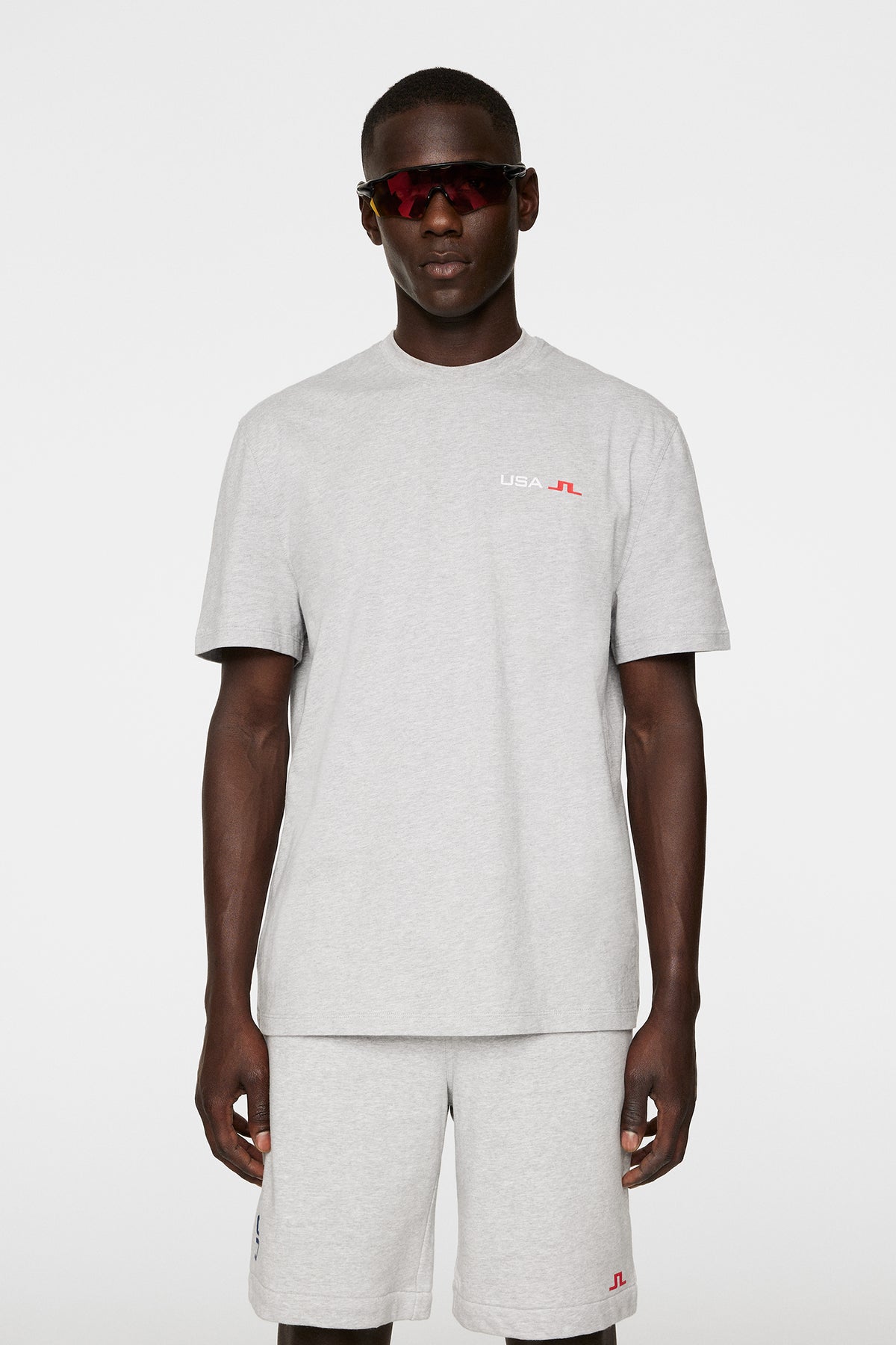 Elie Unisex T-Shirt in Light Grey Melange by J.Lindeberg