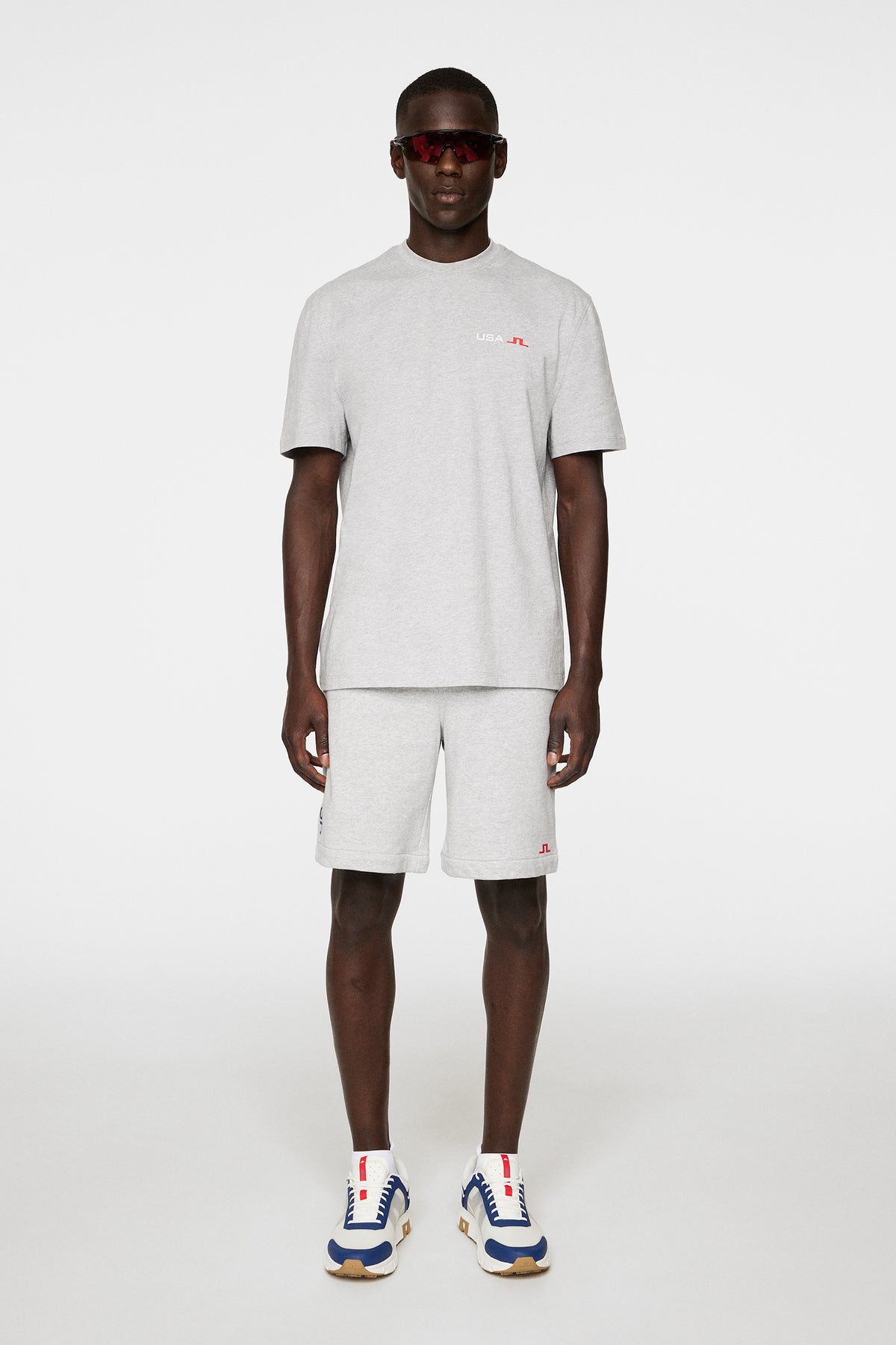 Elie Unisex T-Shirt in Light Grey Melange by J.Lindeberg