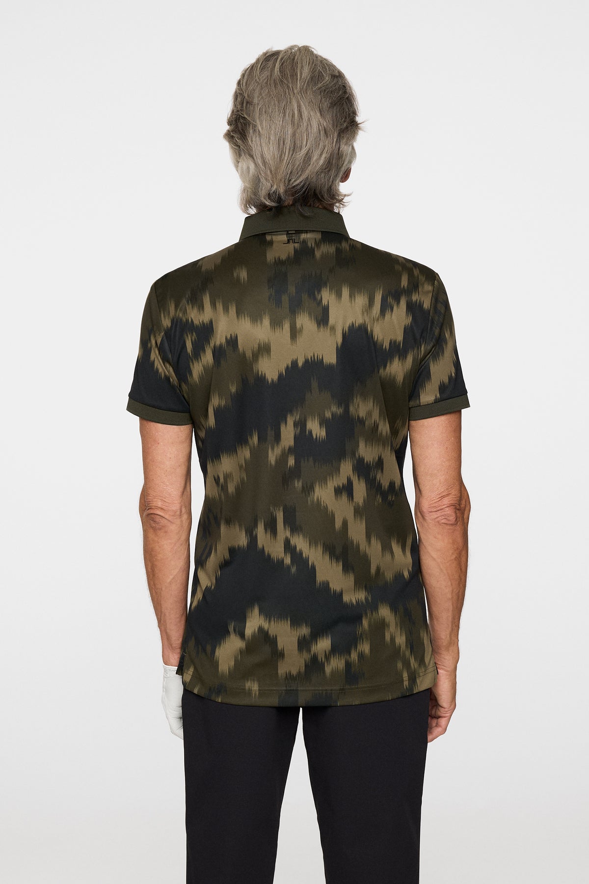Tour Tech Print Polo in Warp Forest L by J.Lindeberg