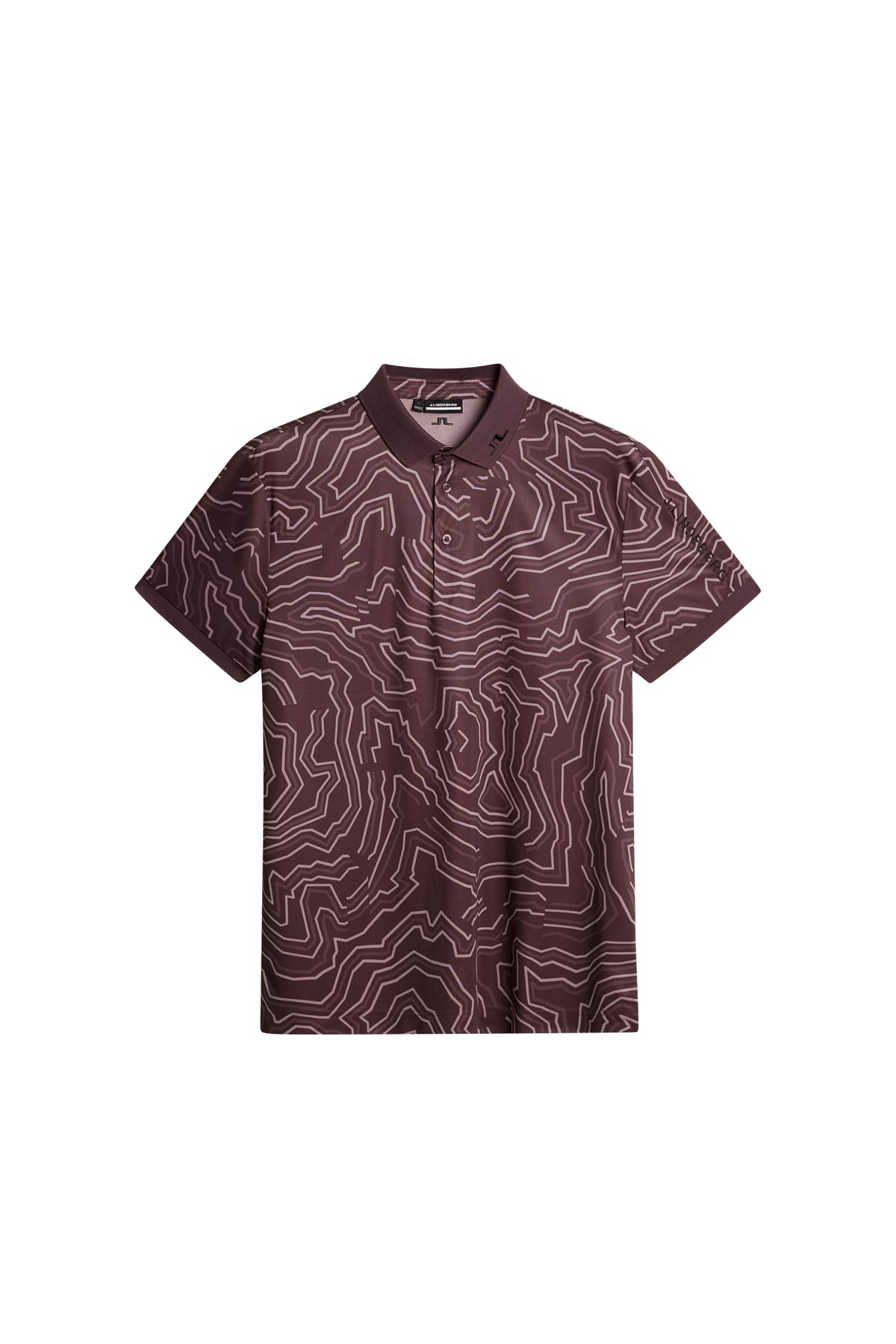 Tour Tech Print Polo in Topo Huckleberry L by J.Lindeberg