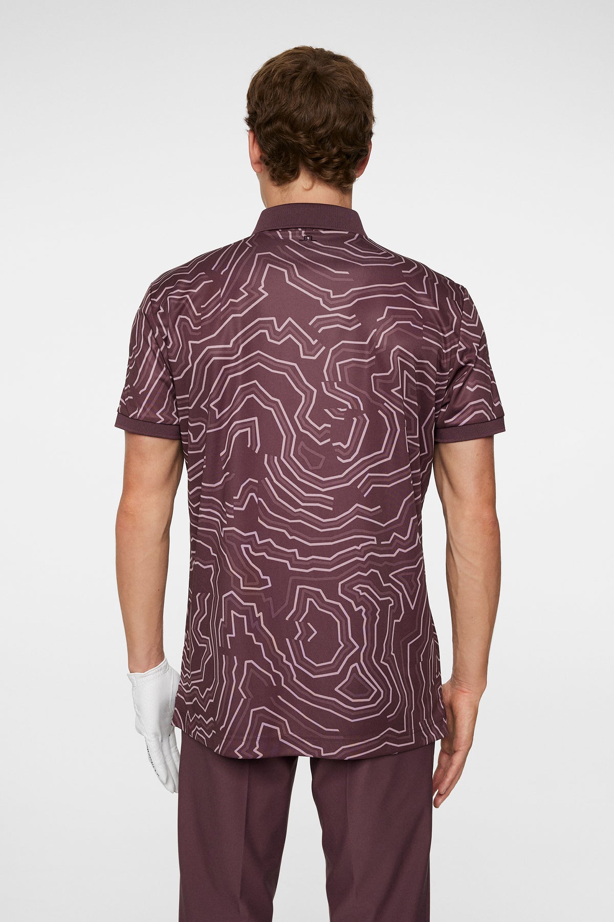 Tour Tech Print Polo in Topo Huckleberry L by J.Lindeberg