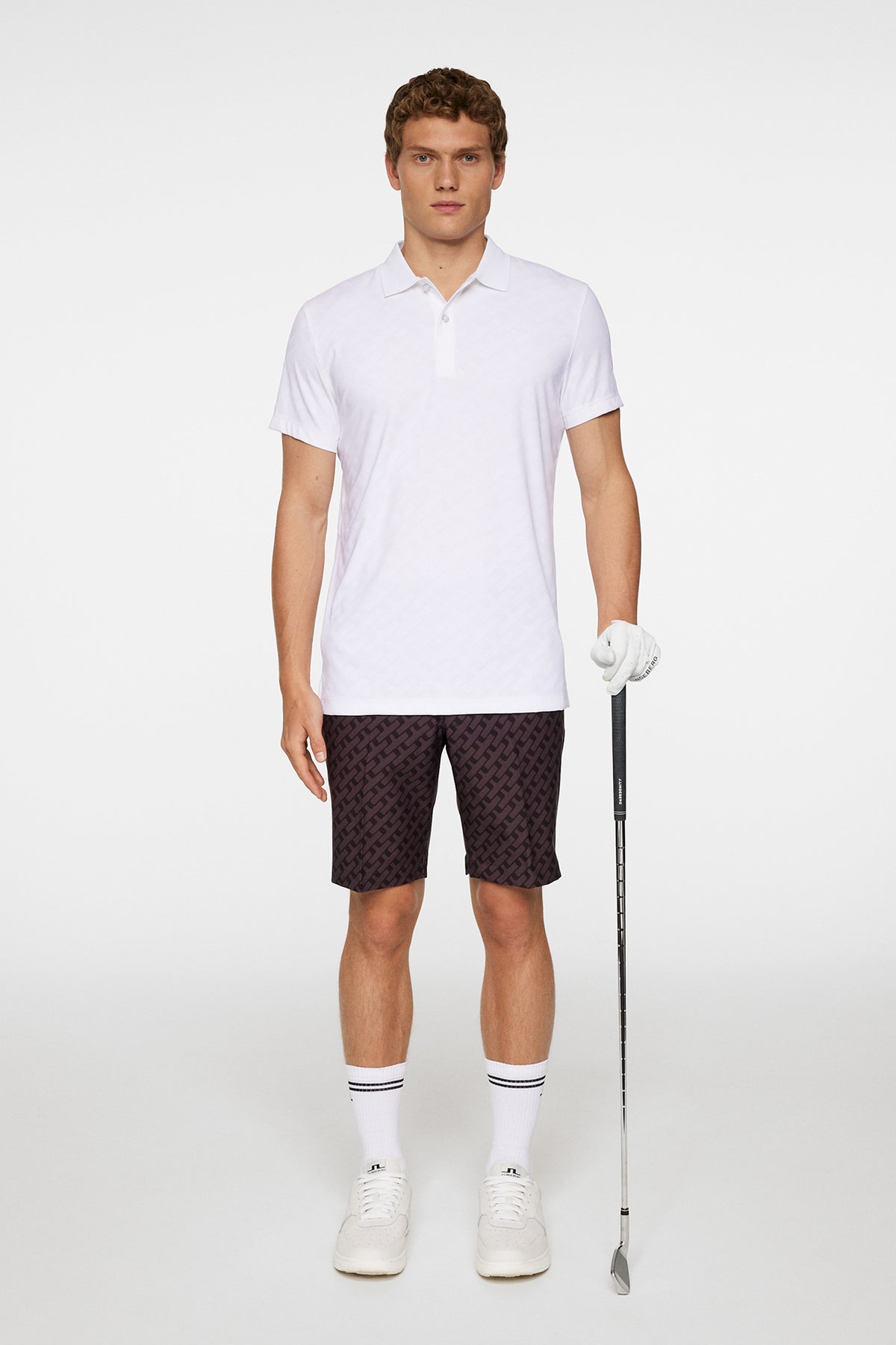 Bison Jacquard Polo in White by J.Lindeberg