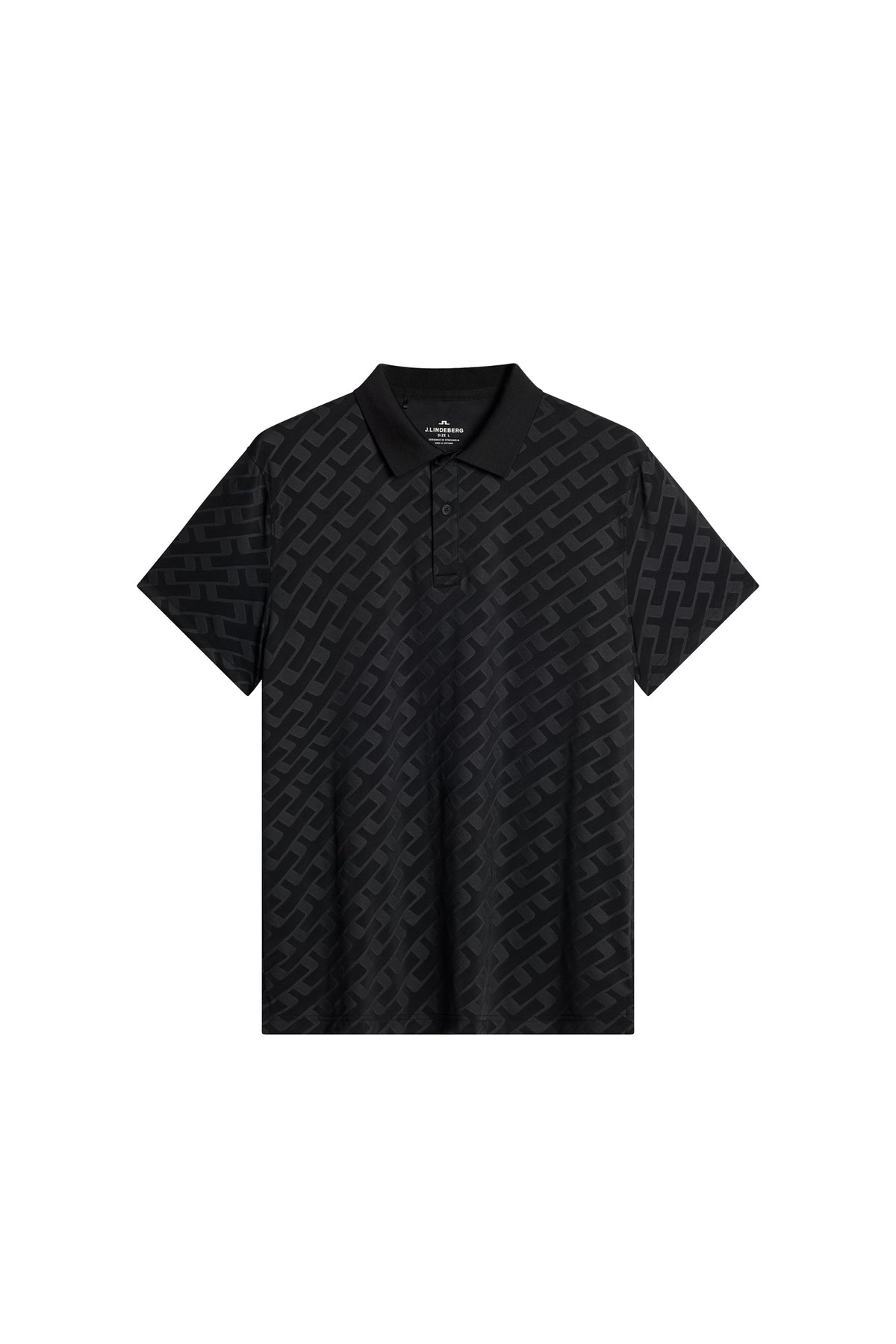 Bison Jacquard Polo in Black by J.Lindeberg